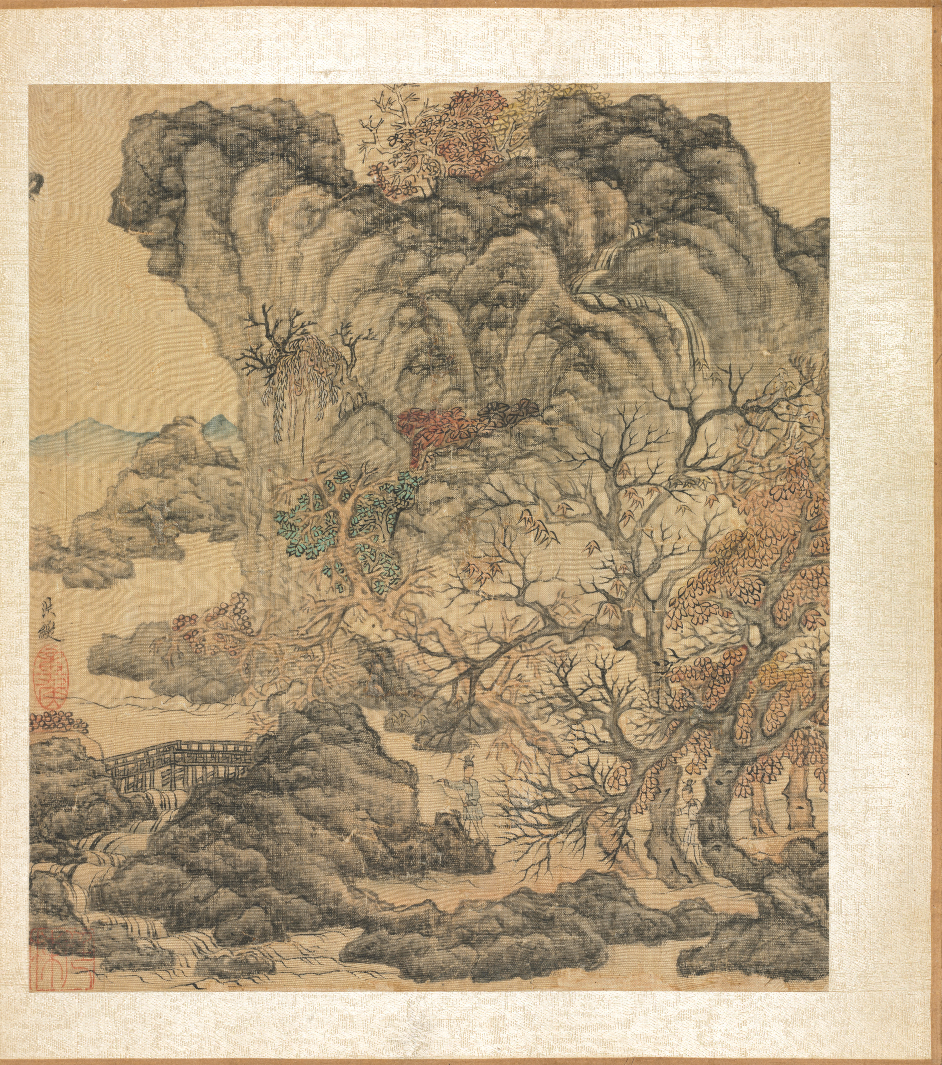 倣古画冊：秋景の旅人