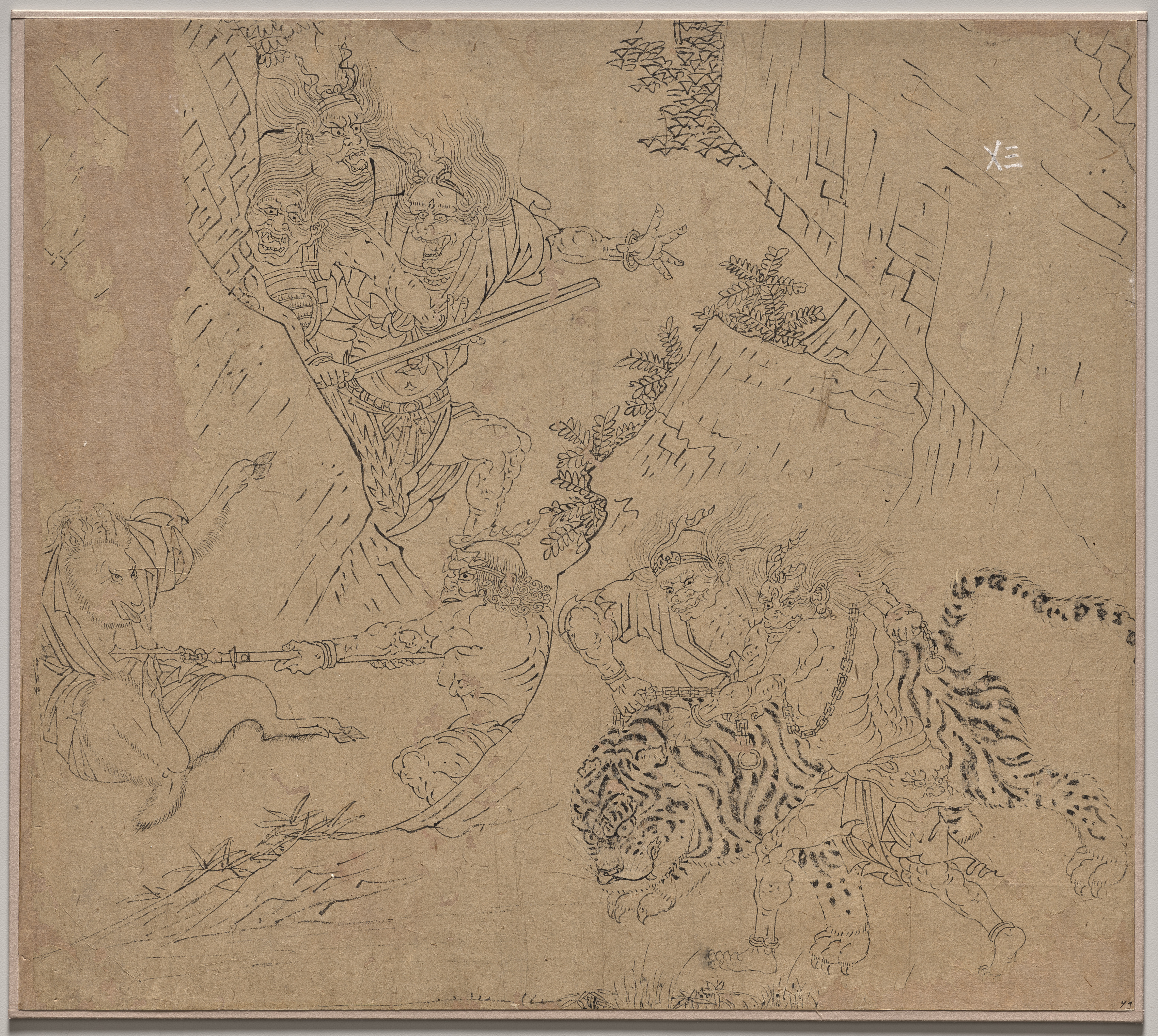 道釈画冊：捜山図 第43図