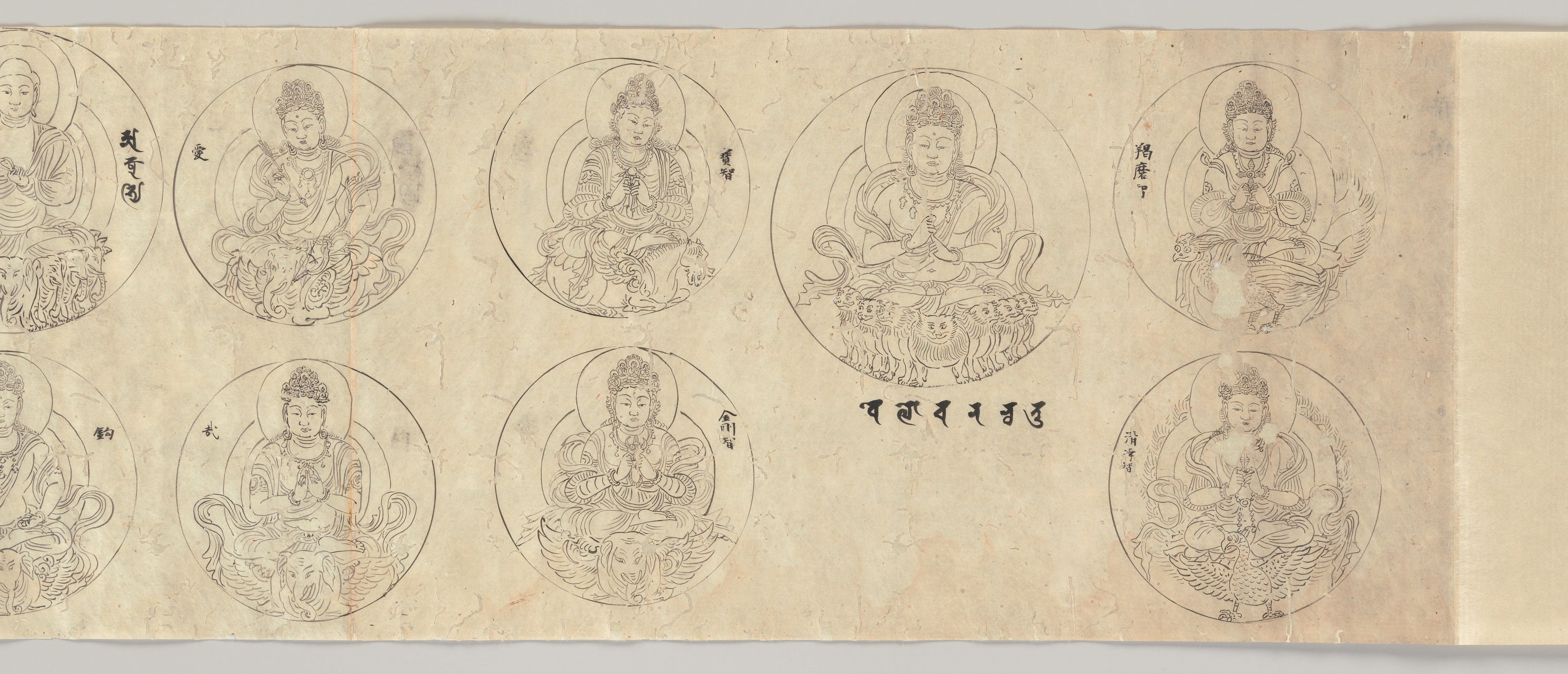 ダイヤモンド世界曼荼羅の神々の巻物