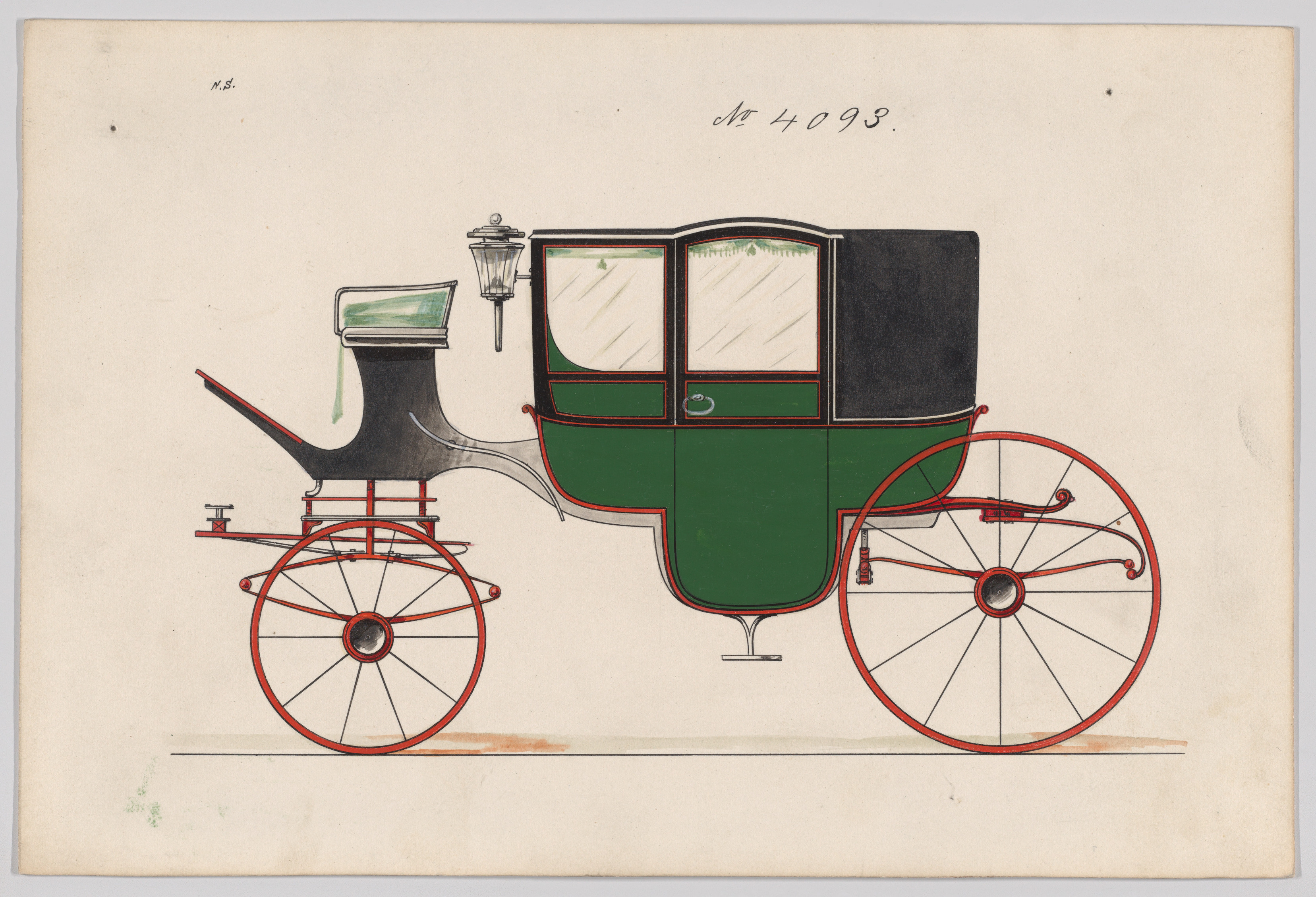 ガラスパネル馬車のデザイン、No. 4093