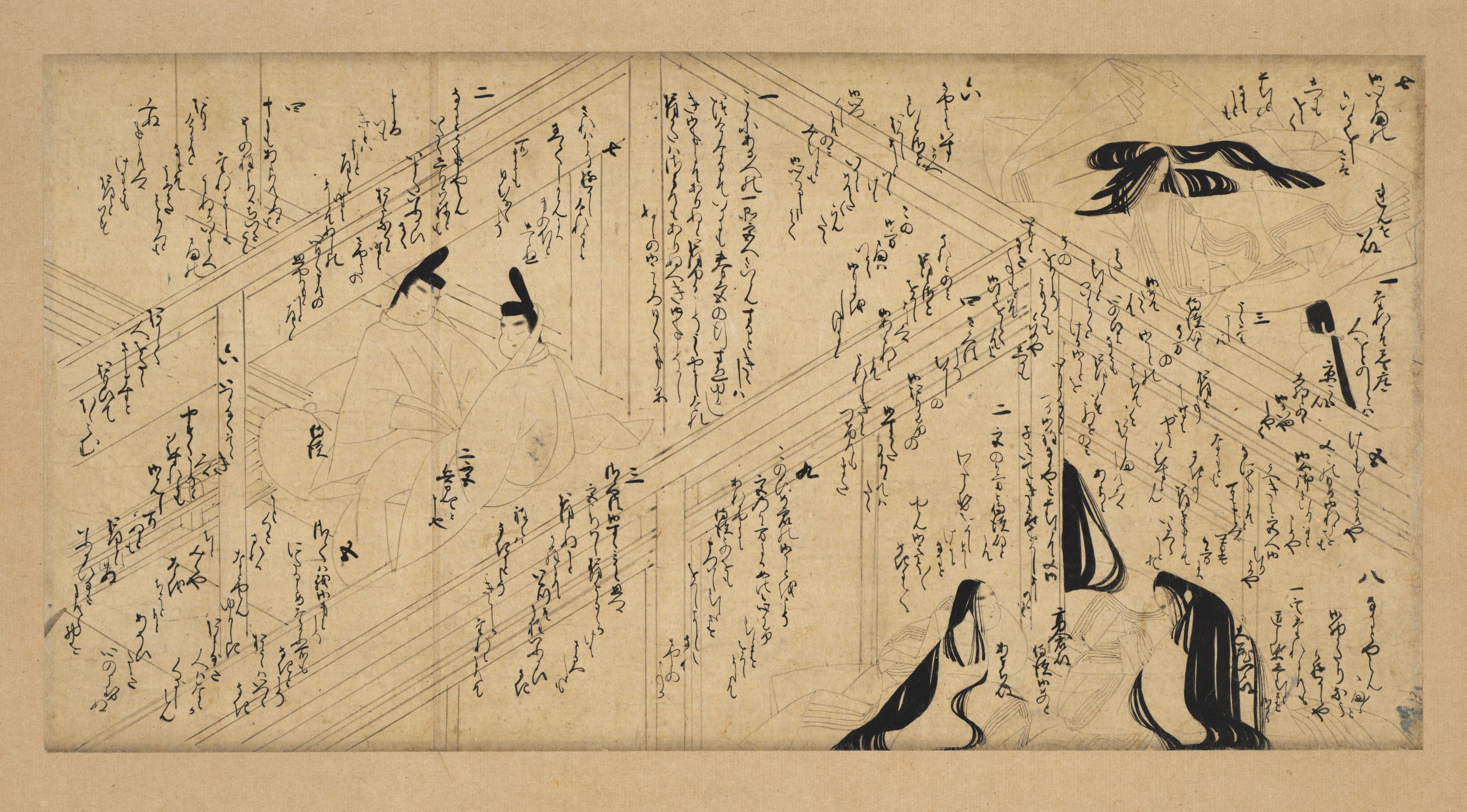 藤衣物語絵巻の一場面