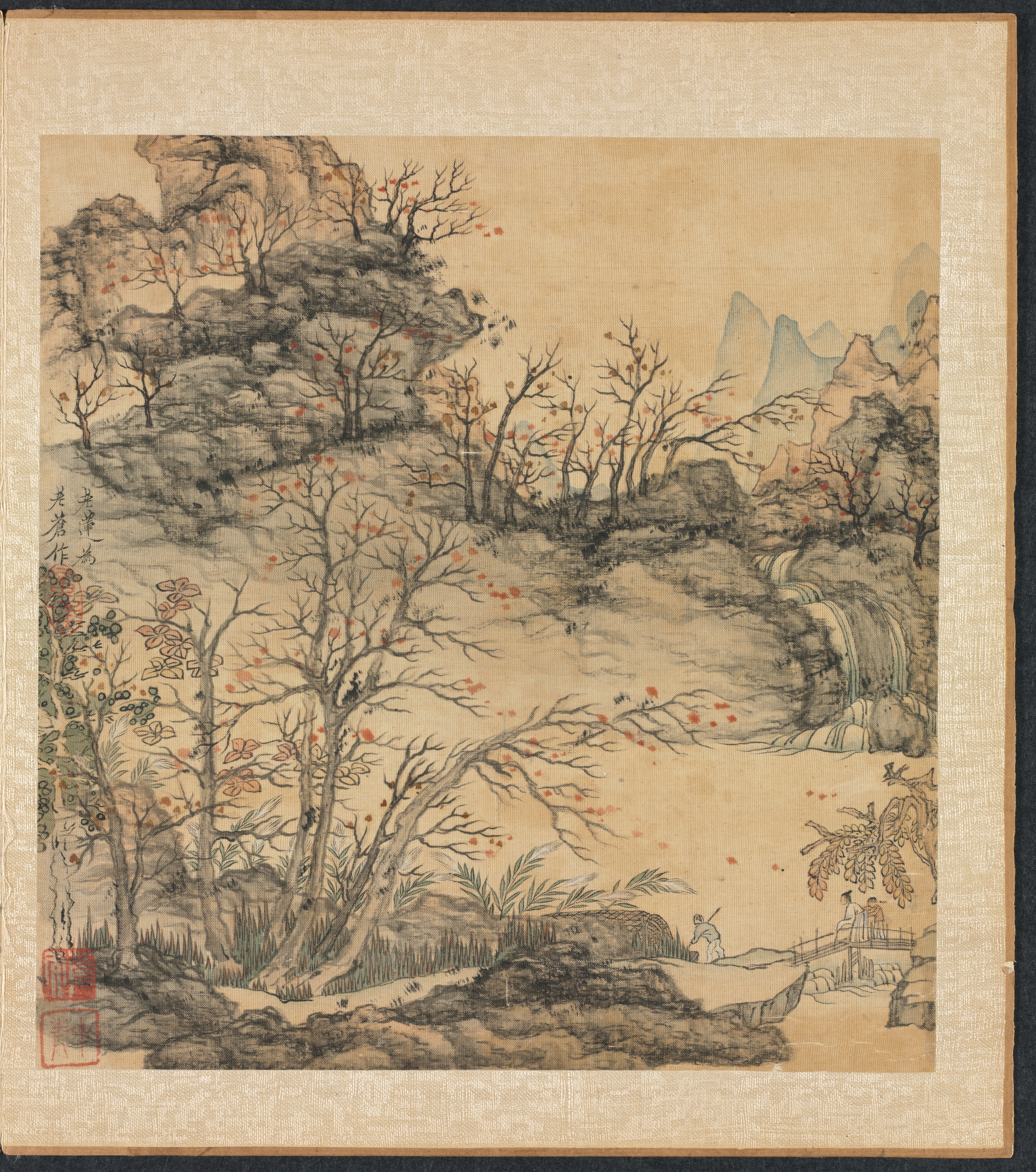 倣古画冊：秋景山水