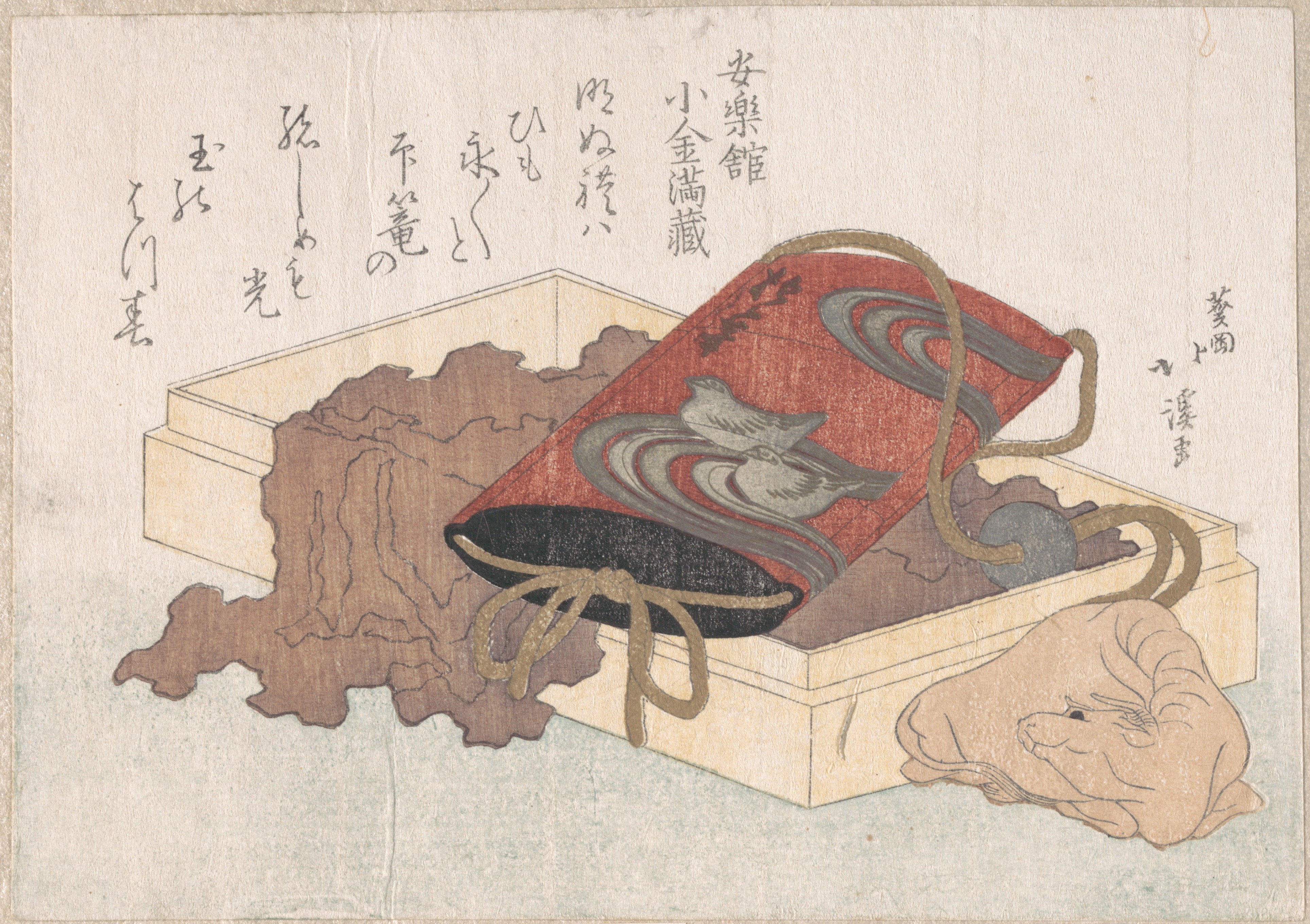 印籠と牛根付『春雨集』　摺物帖