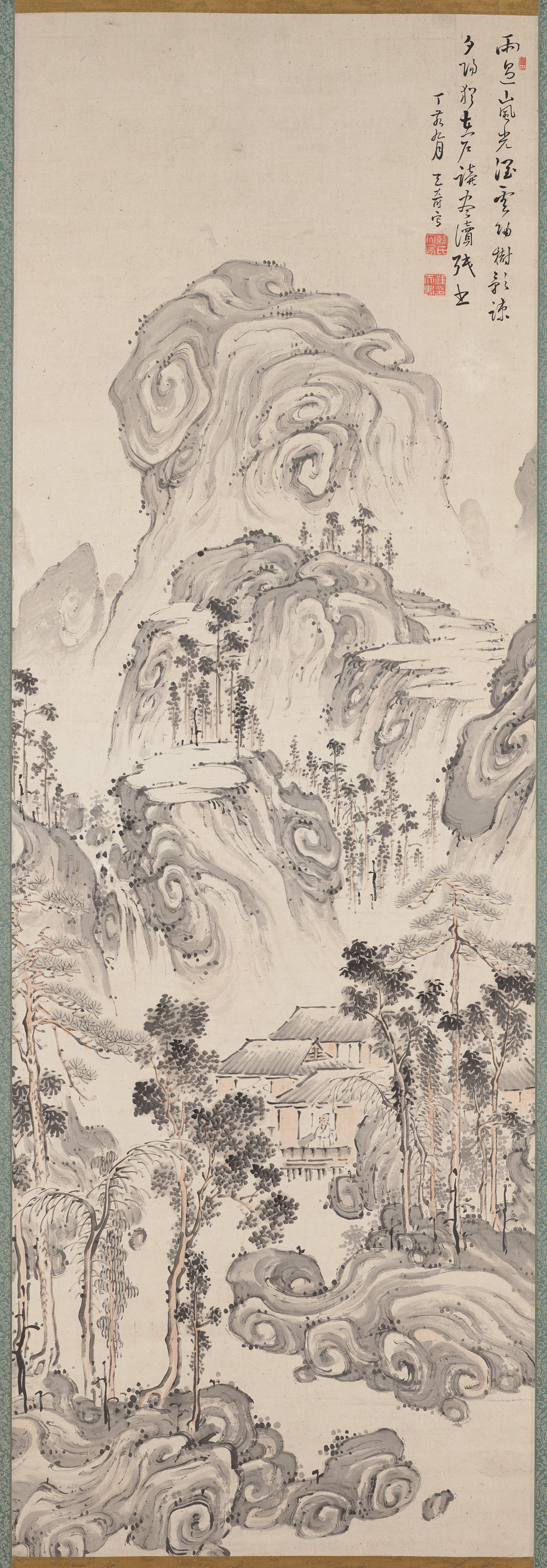 穏やかな峰の山水