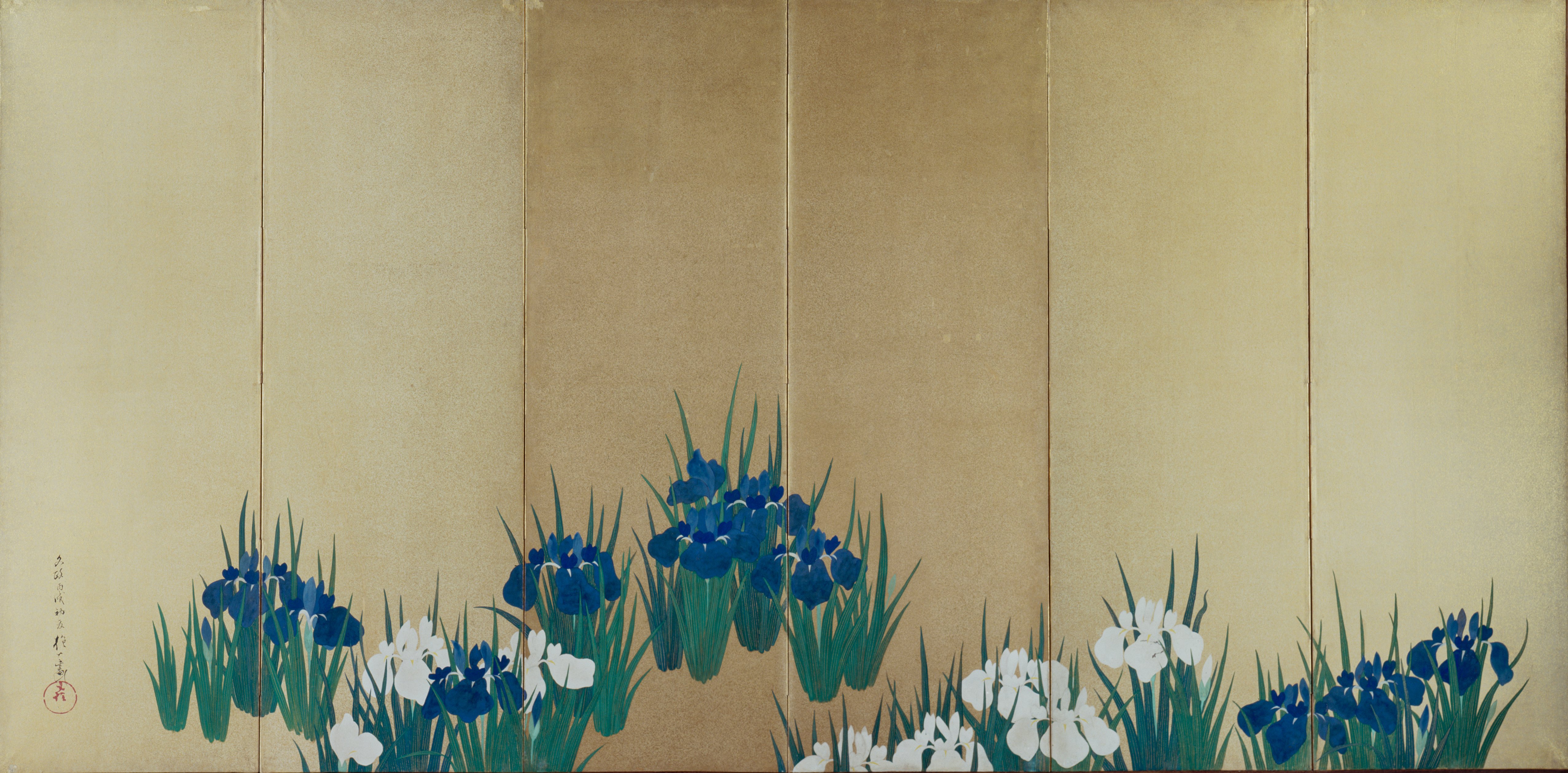 菖蒲（一対の右隻）
