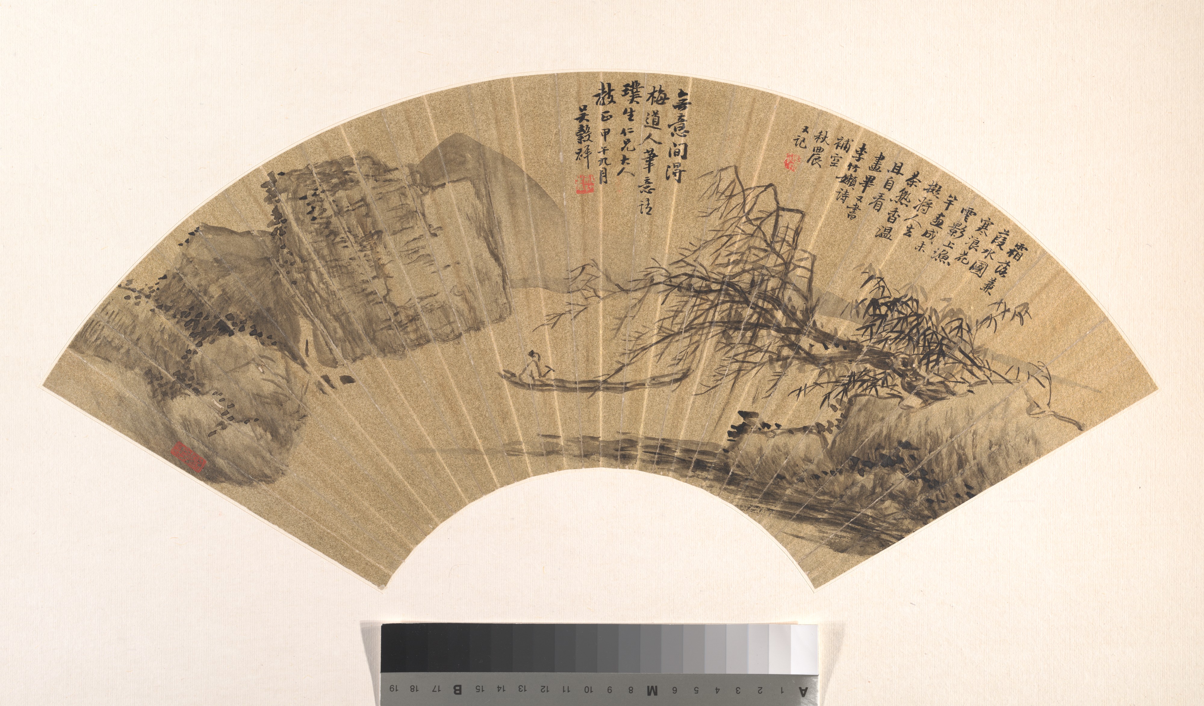 清朝呉古祥風景扇 |風景