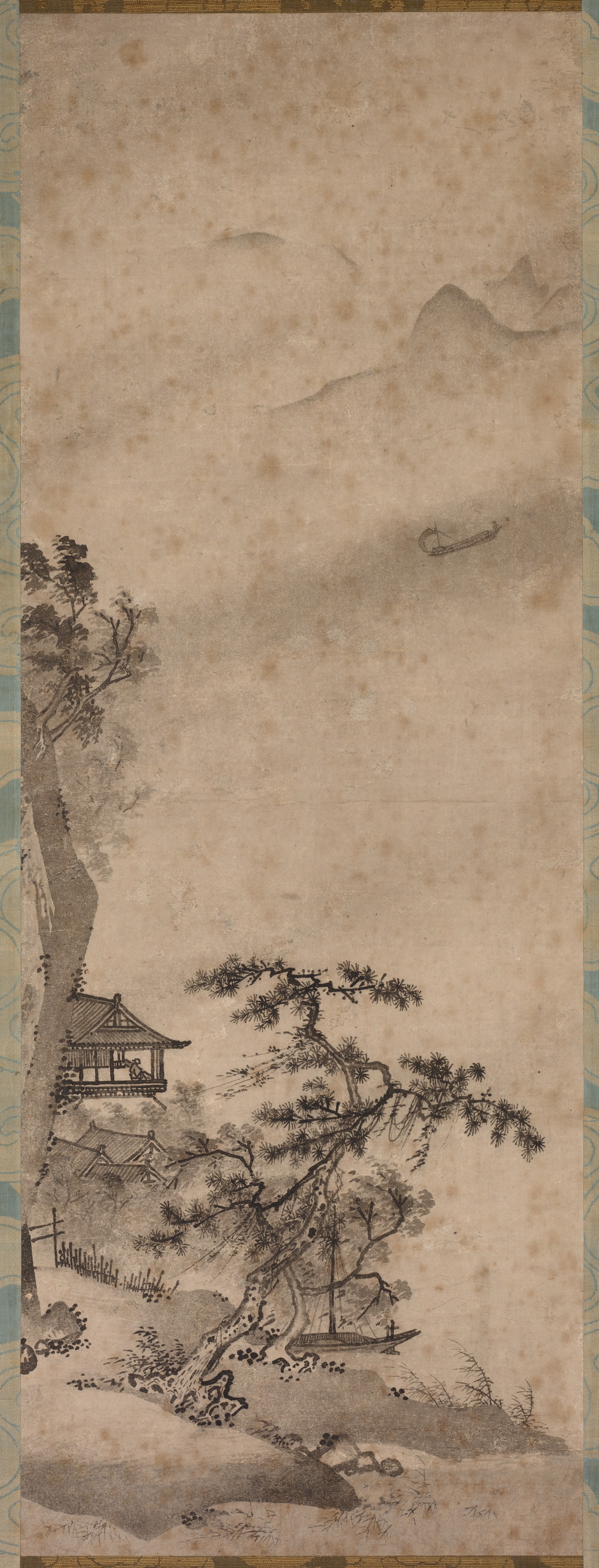 帆船のある風の強い風景