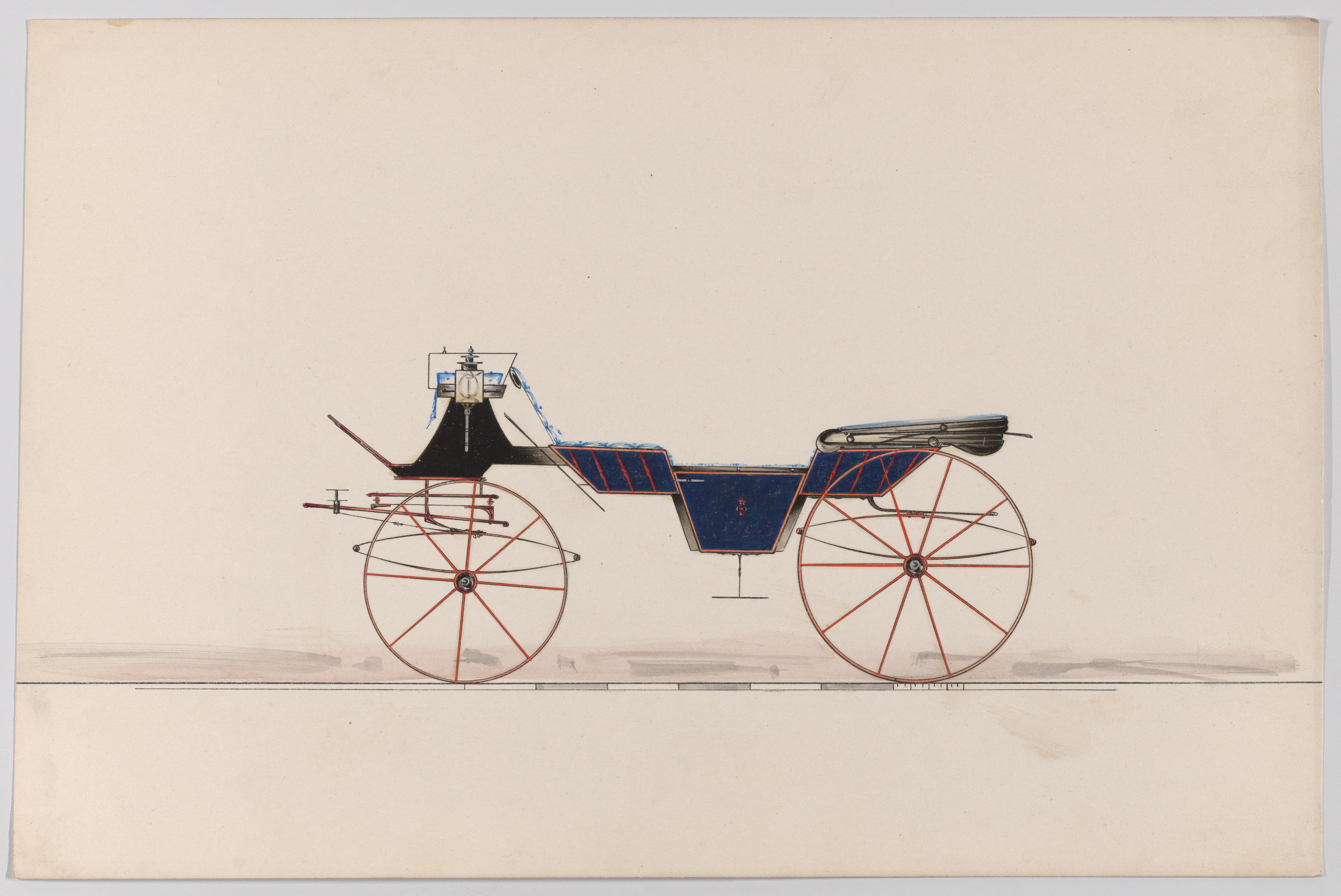 中央低床ヴィザヴィ型馬車のデザイン（番号なし）