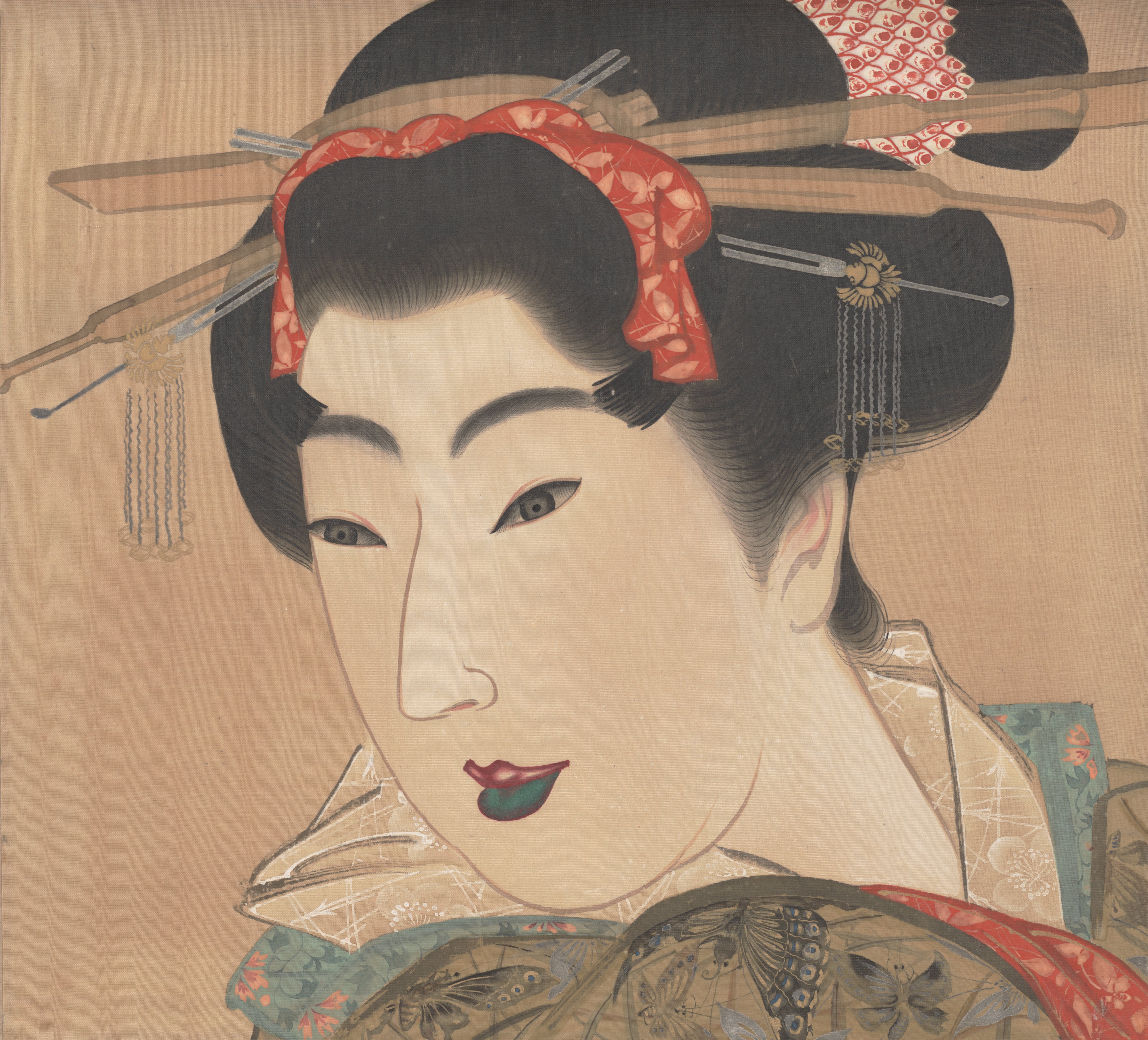 芸者（「三美人図」三幅対の右幅）
