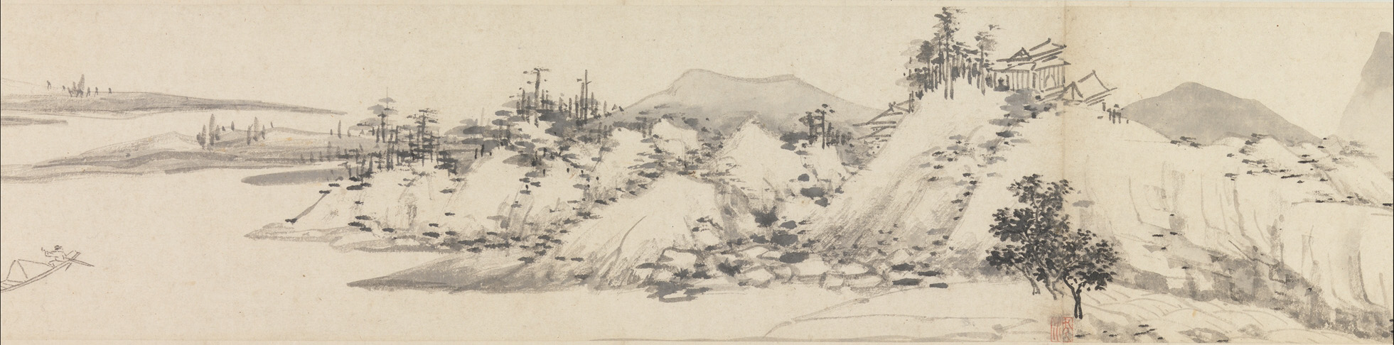 明代の沈周 渓流と山の紅葉の巻 |明代の沈周 渓流と山の紅葉の巻 明の楷書 渓流と山の紅葉 序文 |渓流と山の紅葉