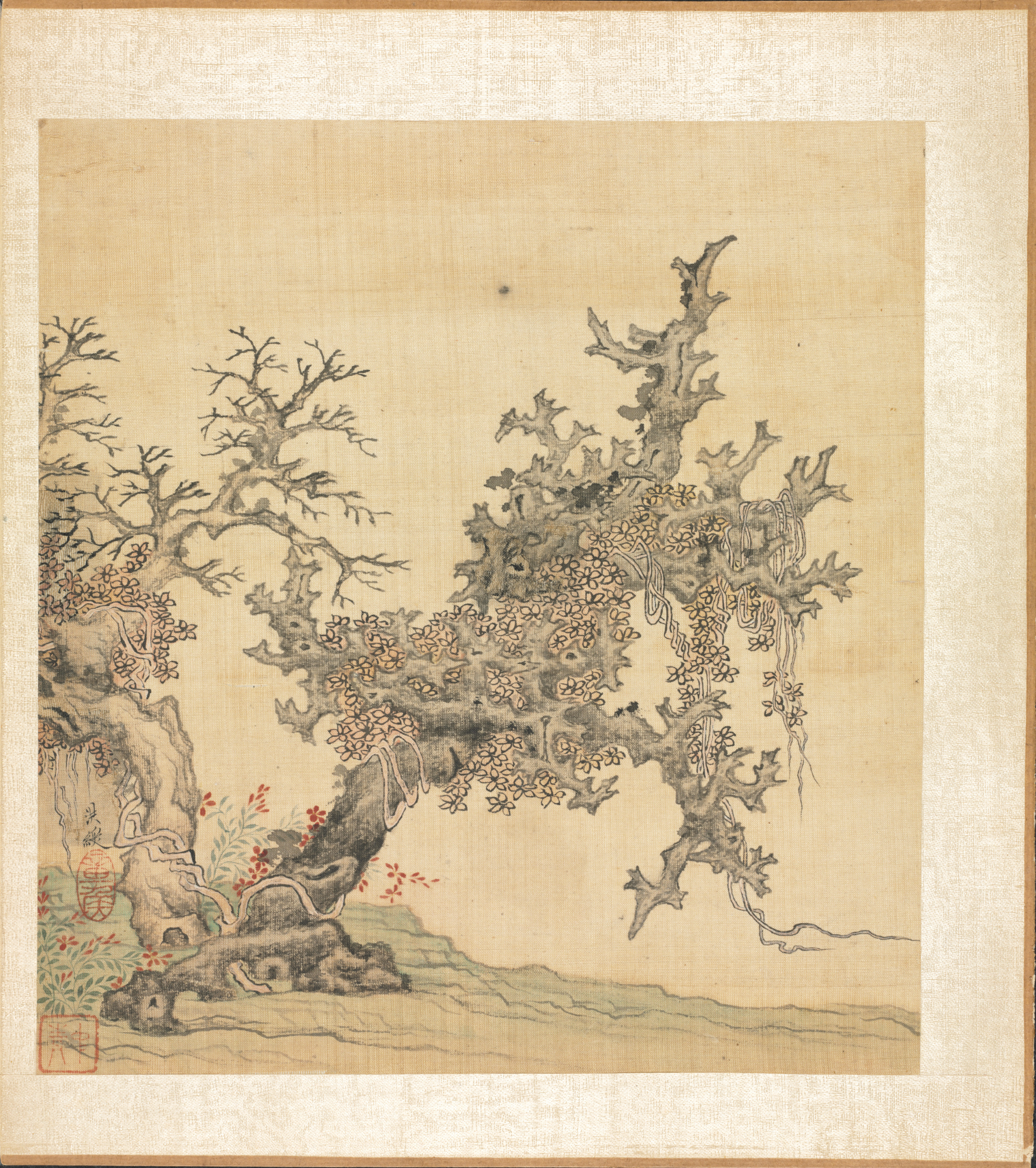 倣古画冊：古木