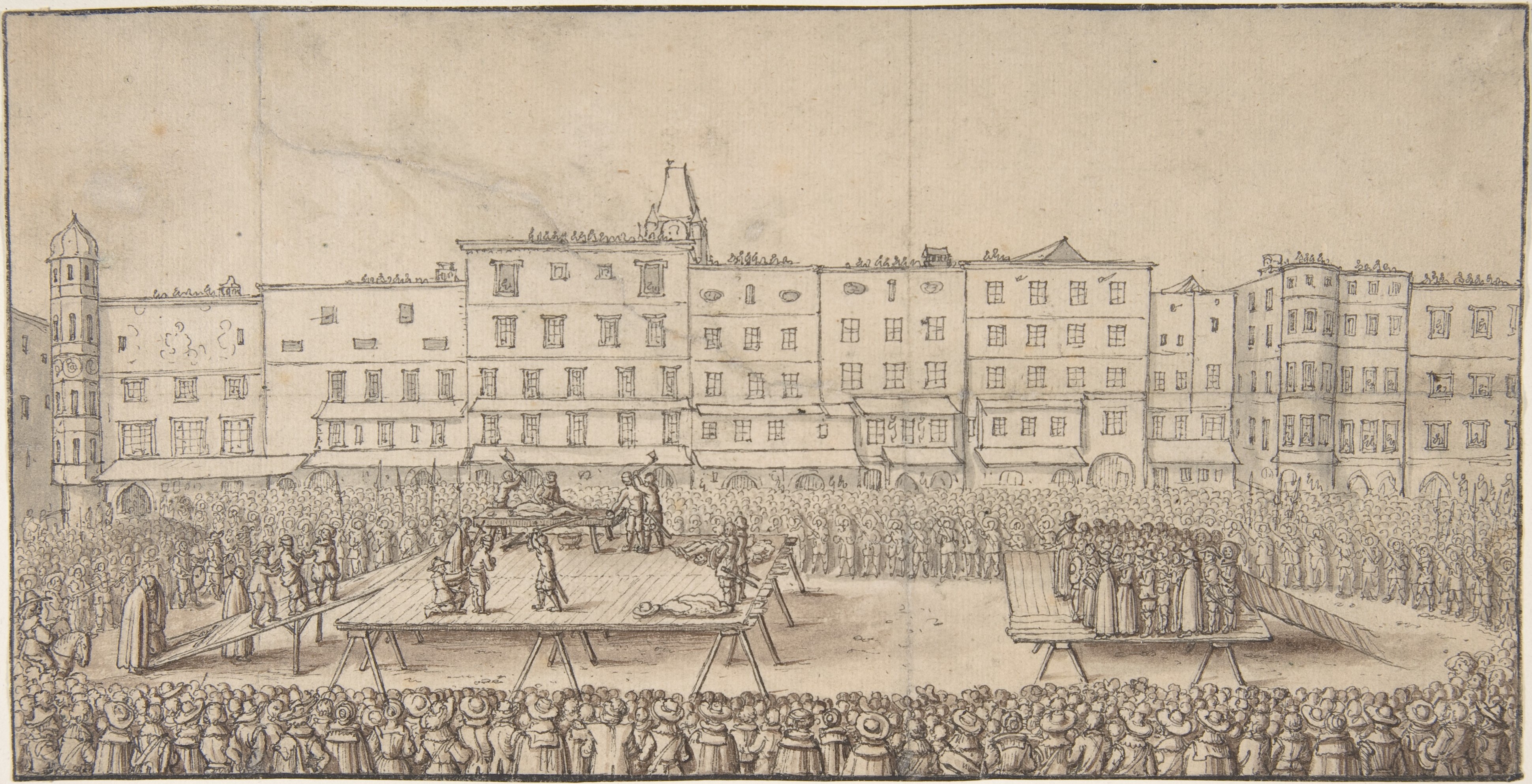1636年6月16日、リンツでの農民反乱者7人の処刑