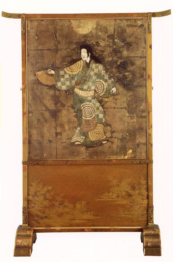 舞姫・紅葉 石傑崇礼|踊り子付き自立屏風