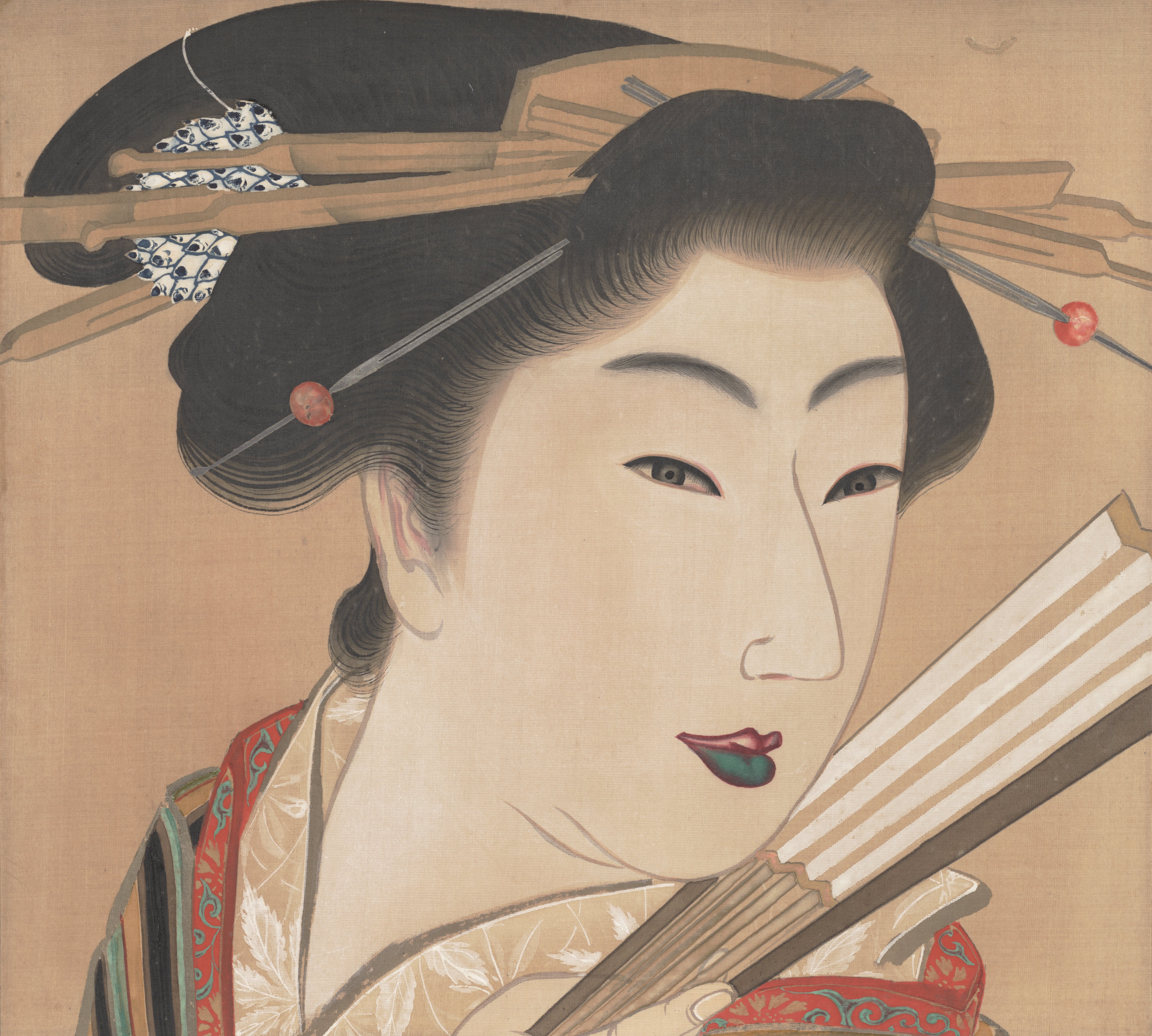 町娘（「三美人図」三幅対の左幅）