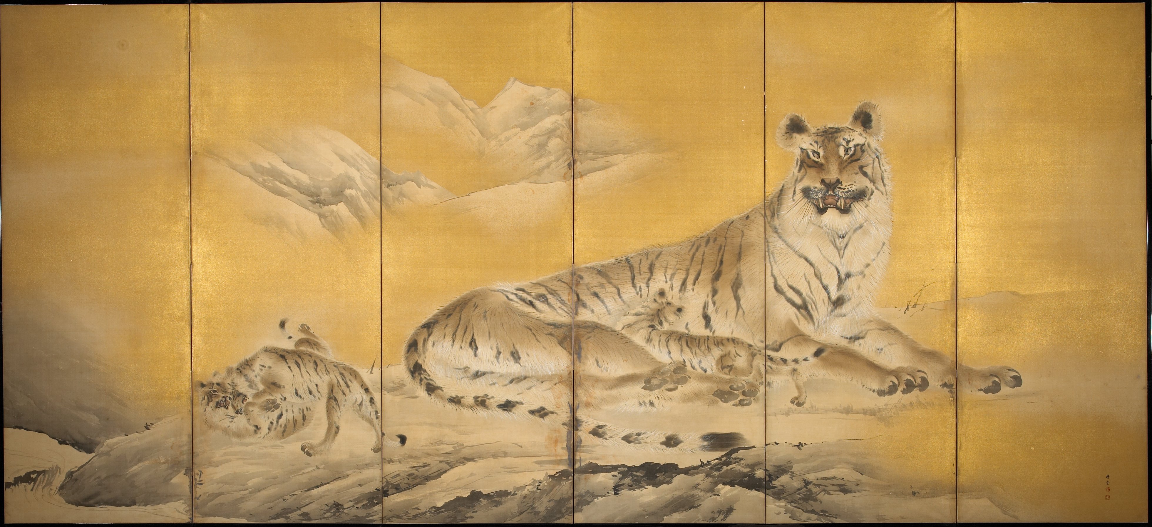 渓流の虎（一対の右隻）