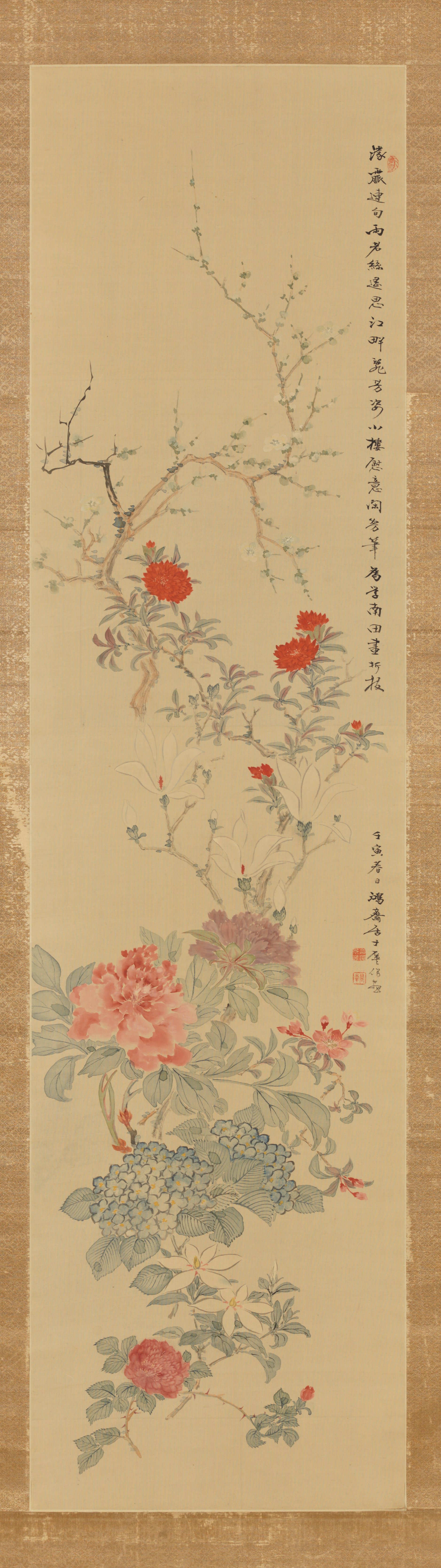 花卉（「華厳の滝と花卉」三幅対の右）