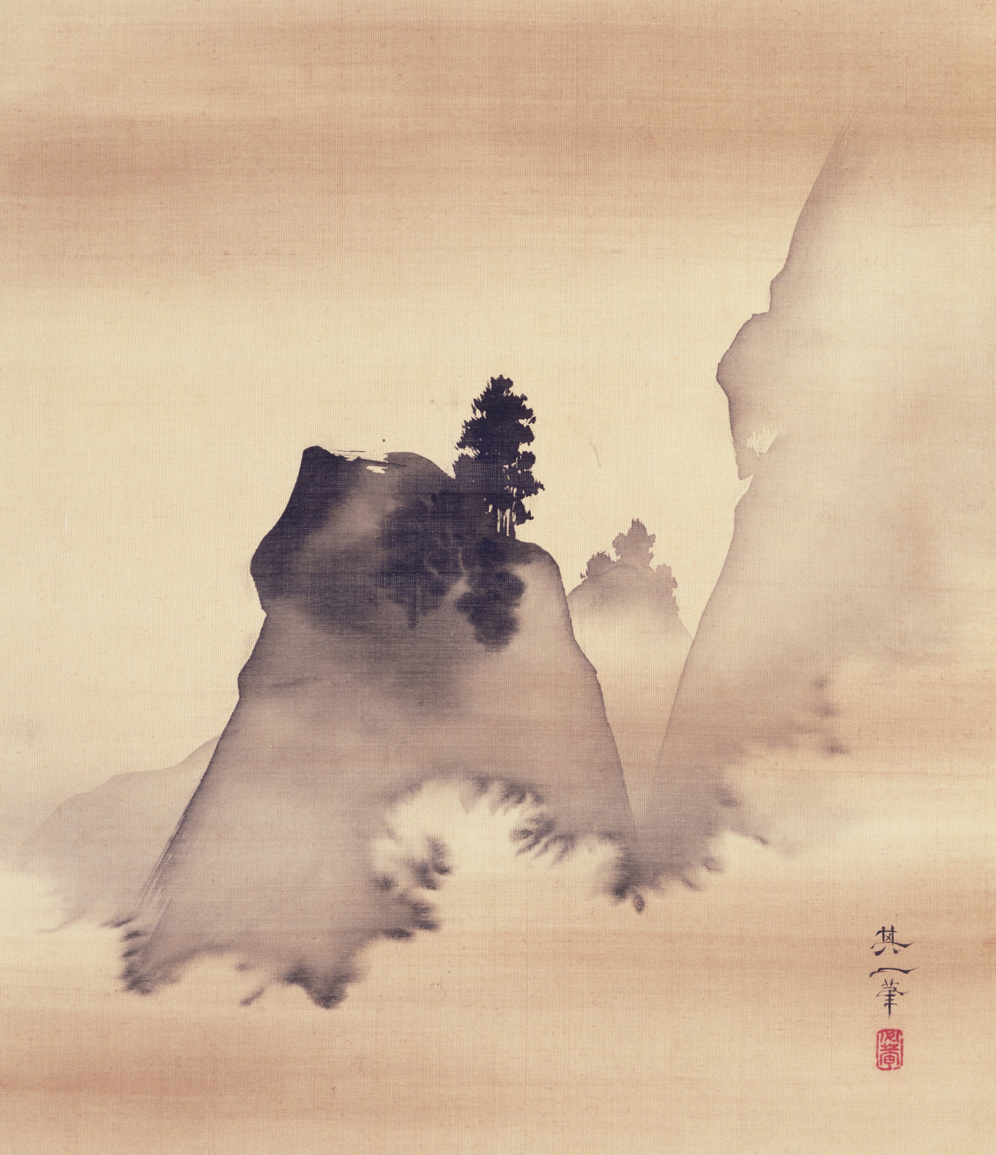 山（「三夕図」三幅対の中幅）