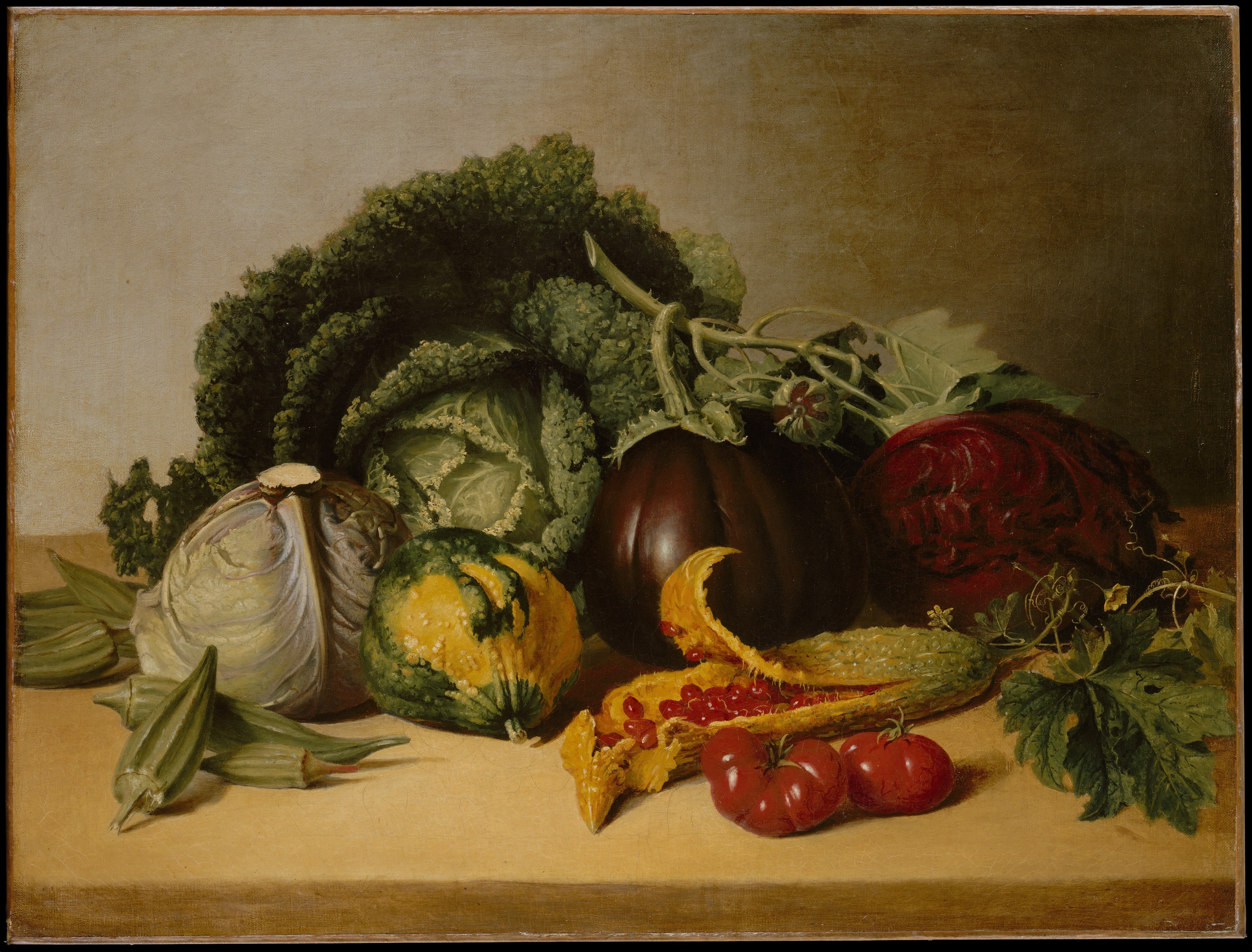 静物画: バルサムアップルと野菜