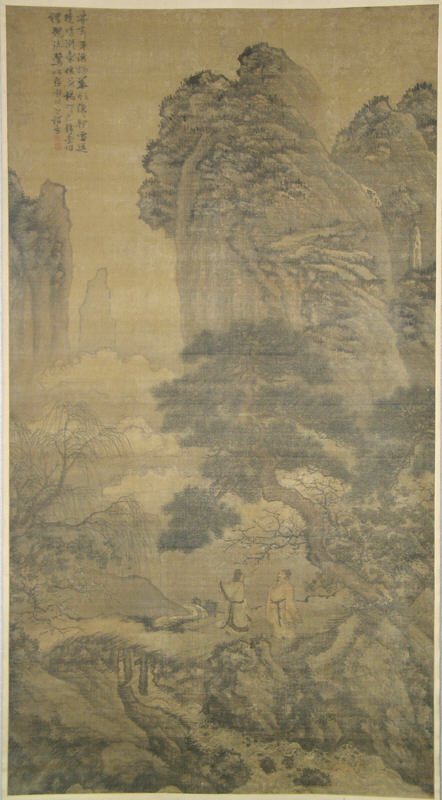明代の謝世晨山軸の春の朝 |山の春の朝