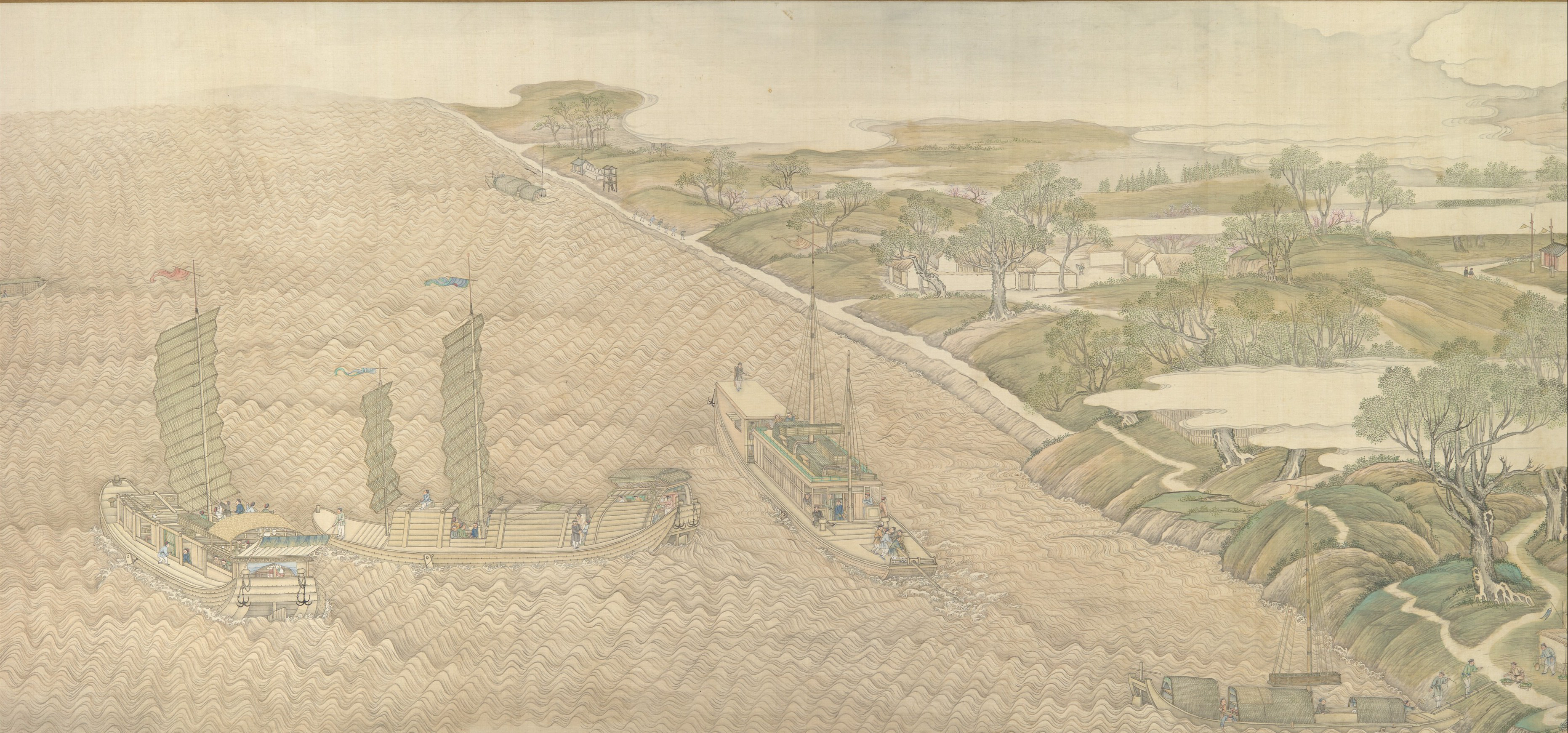 乾隆帝の南方視察旅行、第 4 巻: 淮河と黄河の合流点（乾隆南春、監史: 黄淮jiaoliu）