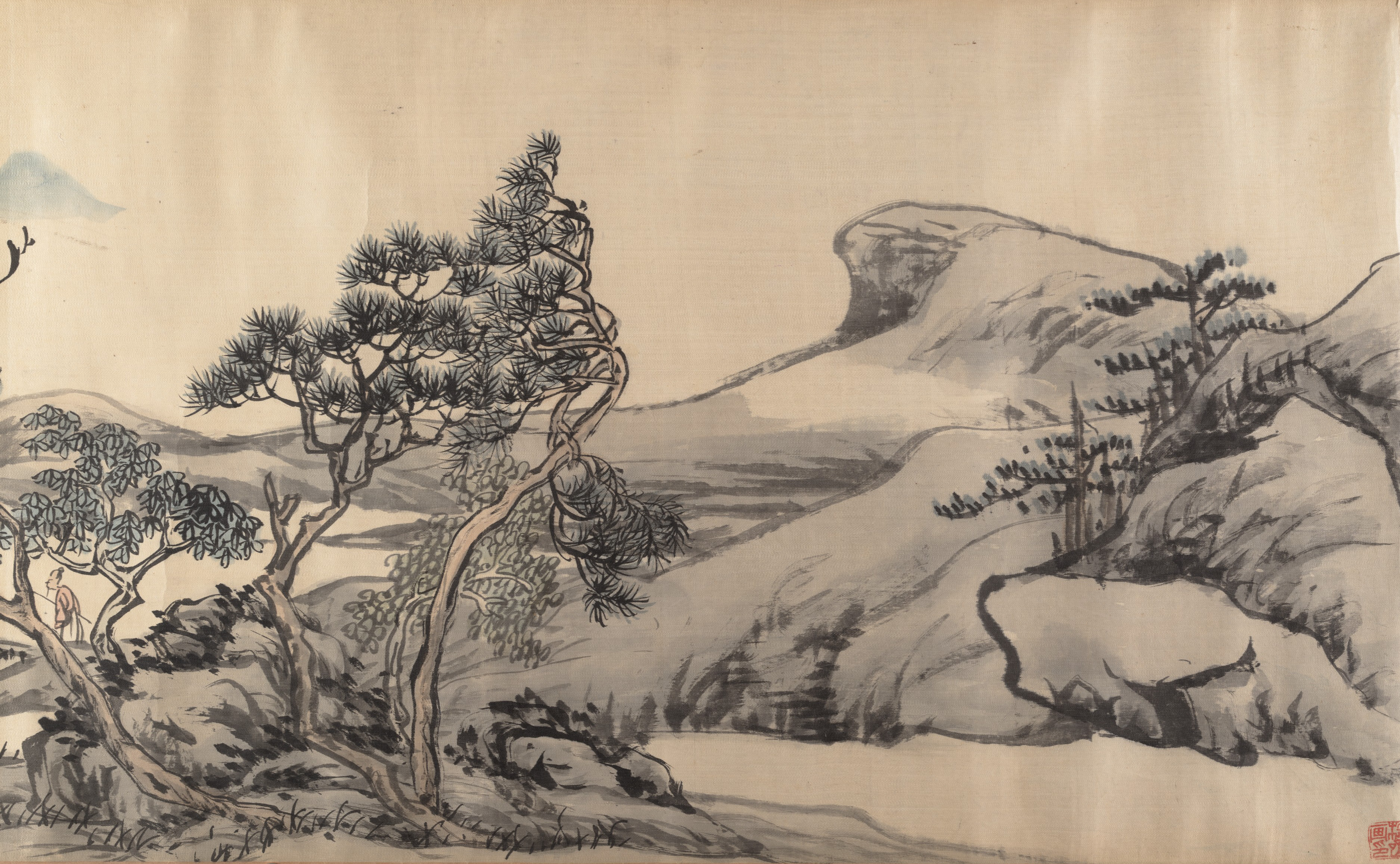 清朝の張清寧カラフルな風景の巻 |風景