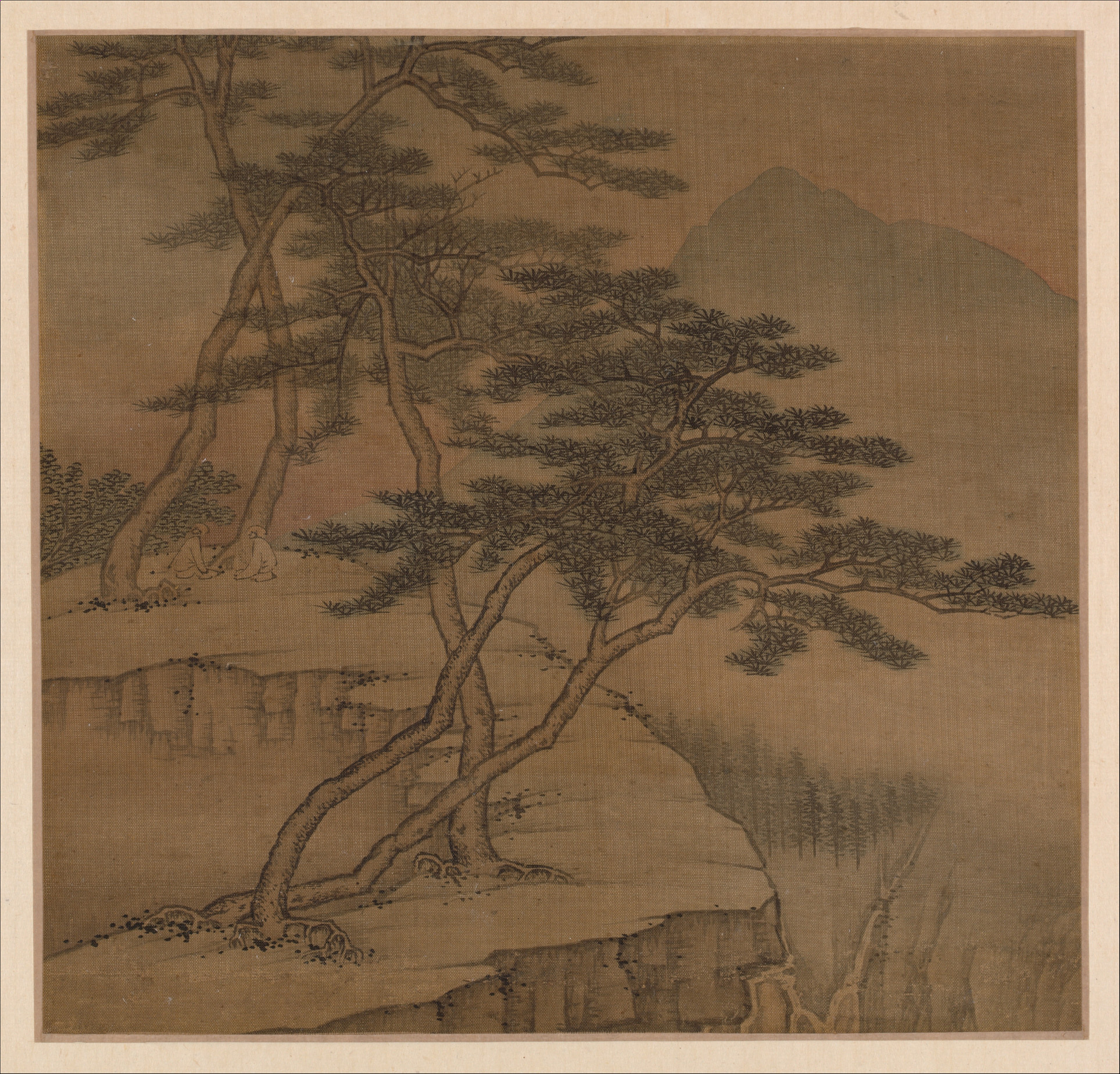 Gao Cen、清朝、絹に描かれた古代の風景 |古い巨匠のスタイルの風景