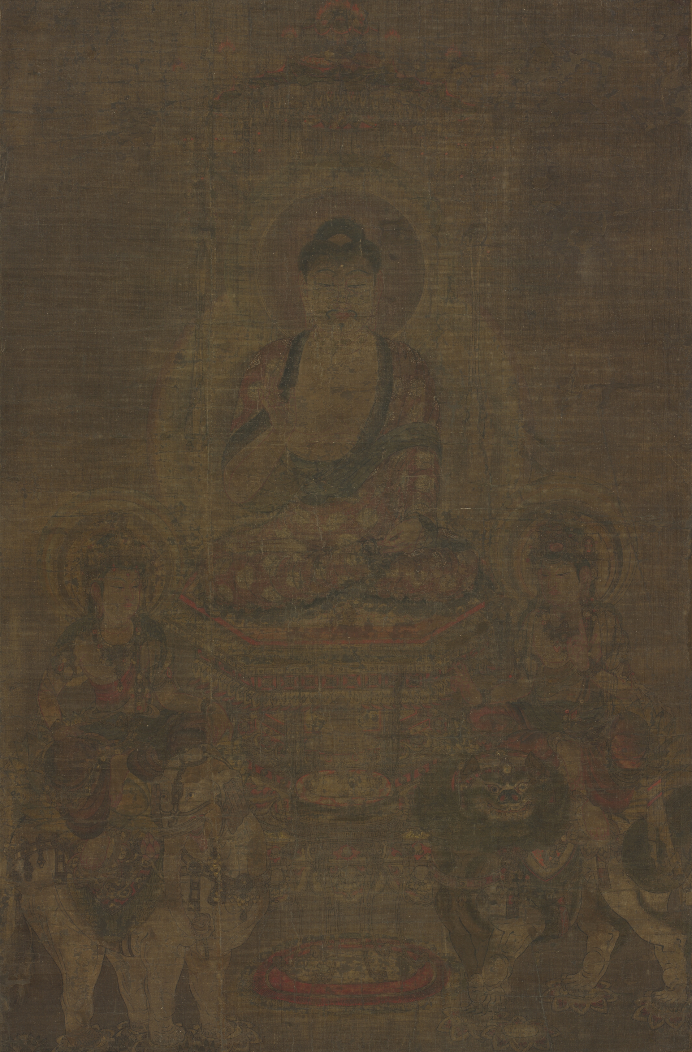 釈迦三尊：文殊・普賢を従えた釈迦