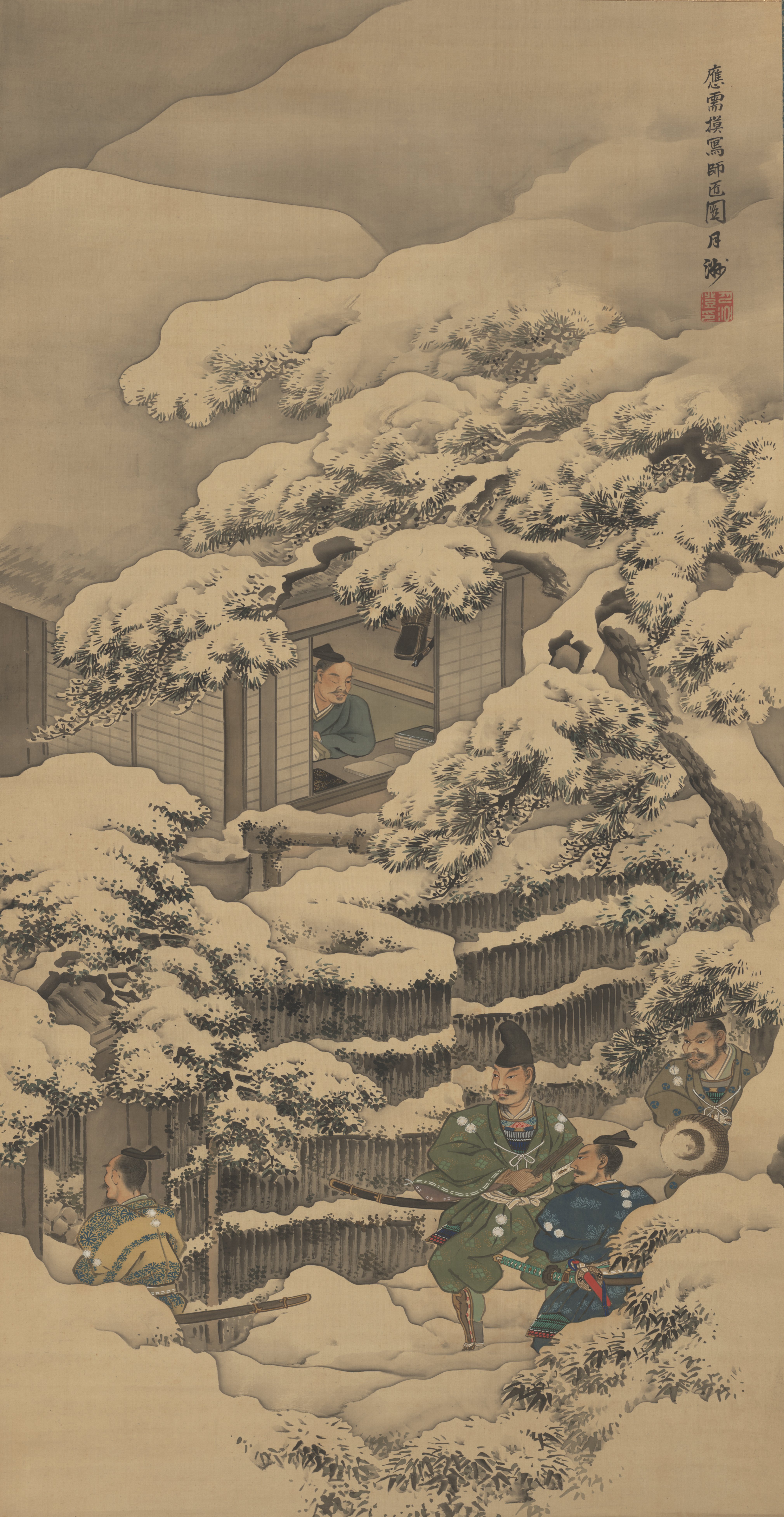 雪中を訪れる武田信玄