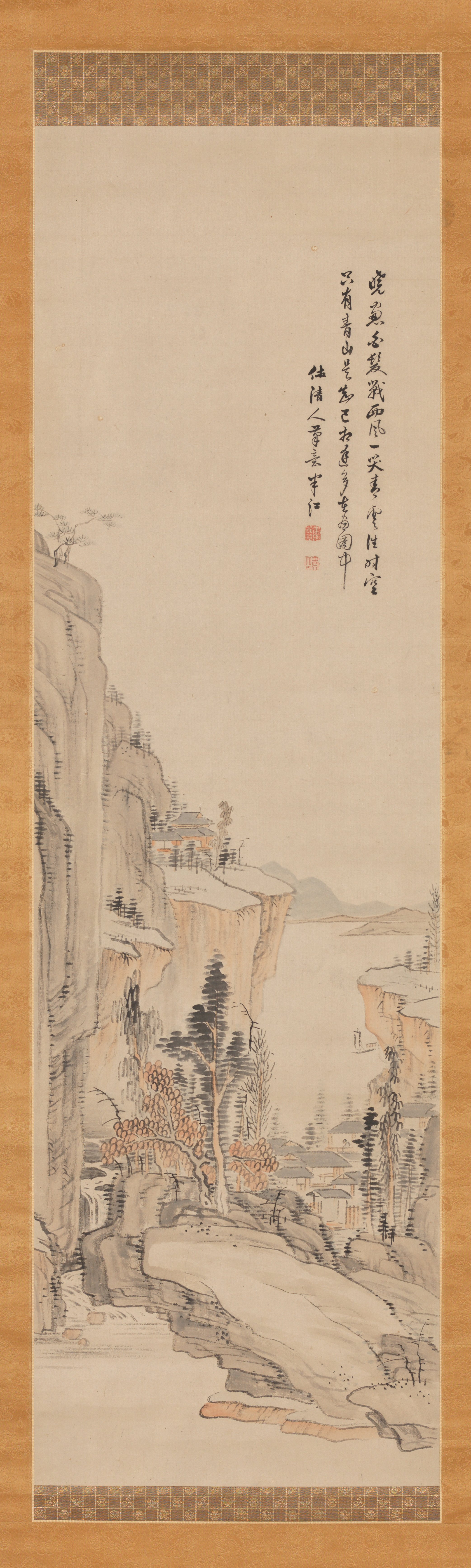 清代中国の作品に倣う山水