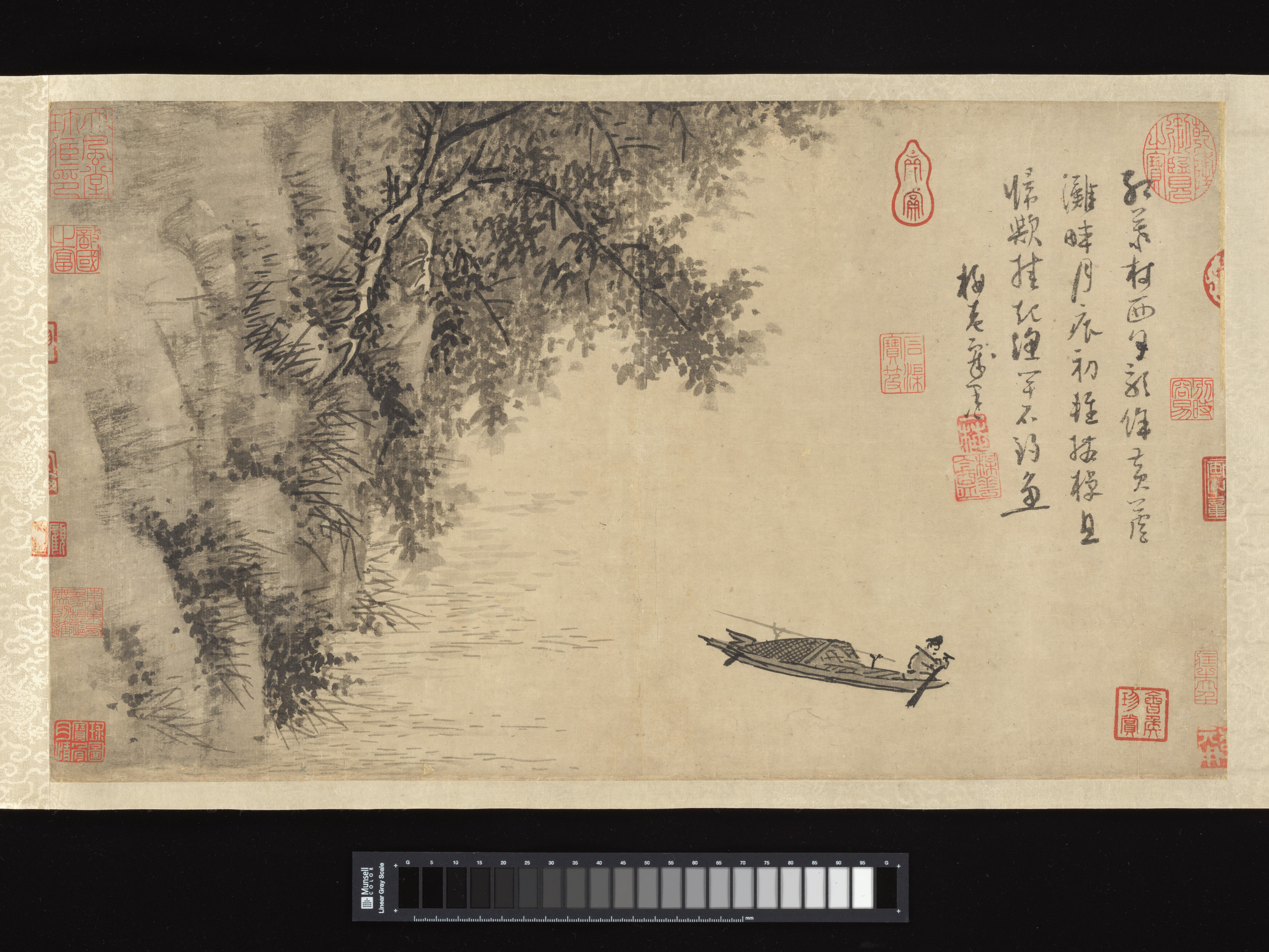 元代烏鎮鹿潭の漁船 巻 |漁師