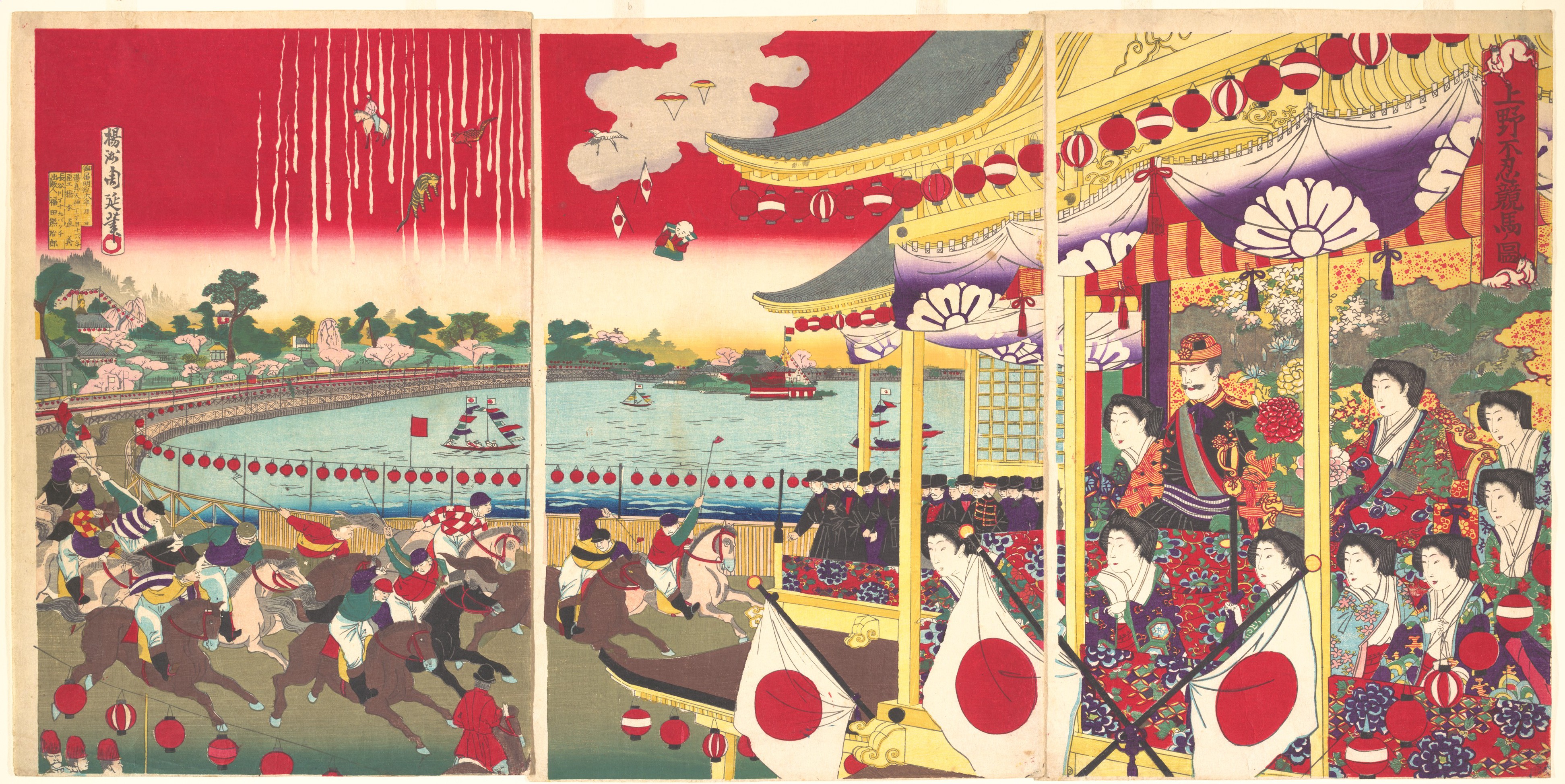『上野不忍競馬図』｜上野公園不忍競馬場の眺め（上野不忍競馬図）