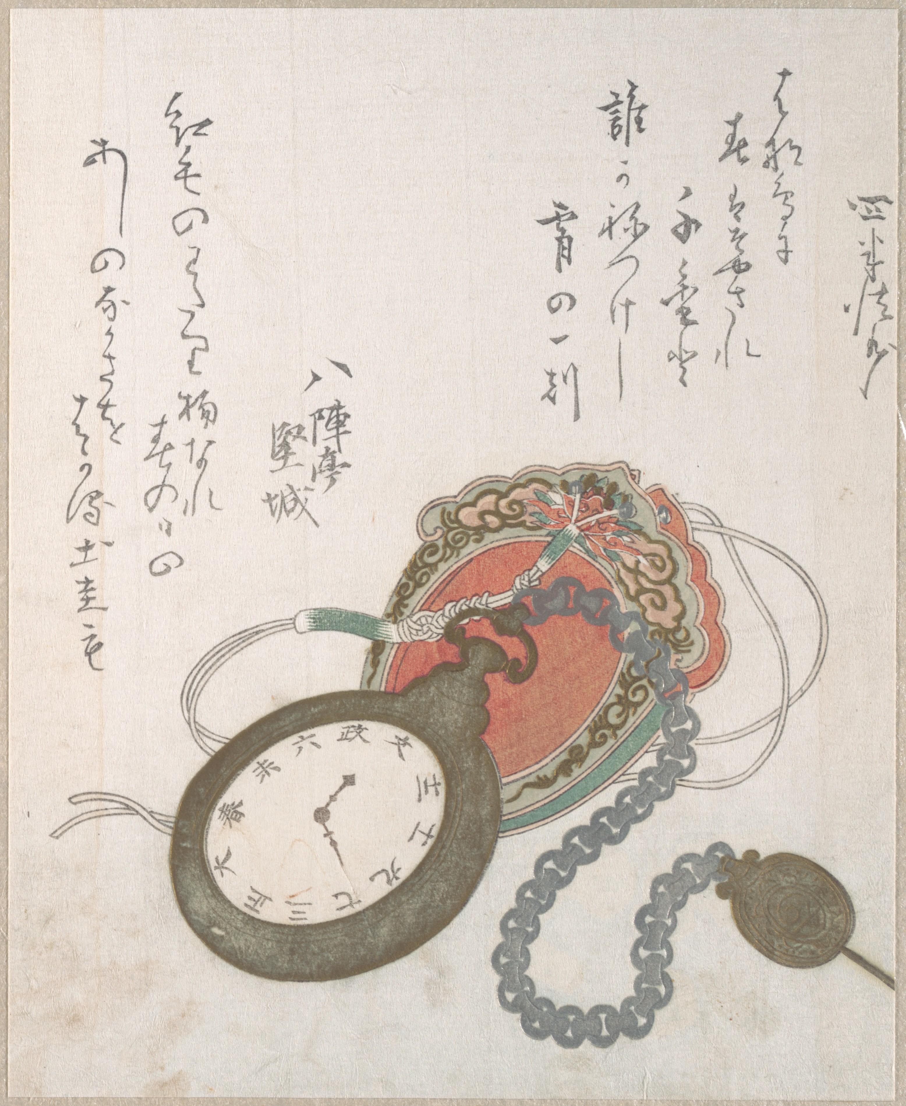 西洋風の懐中時計『春雨集』　摺物帖
