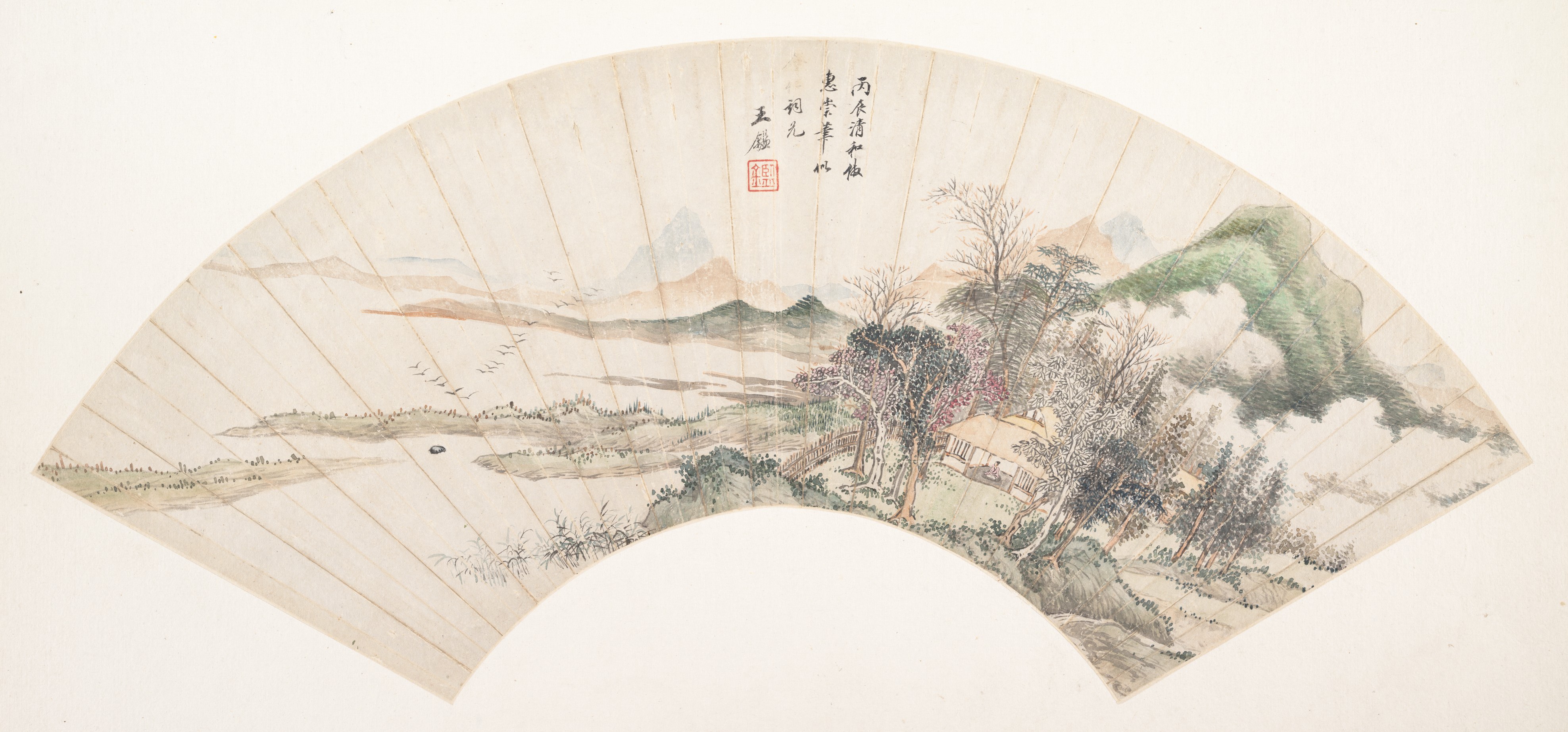 清佚名瑞王鑑 瑞惠崇山水圖扇|徽宗風の風景