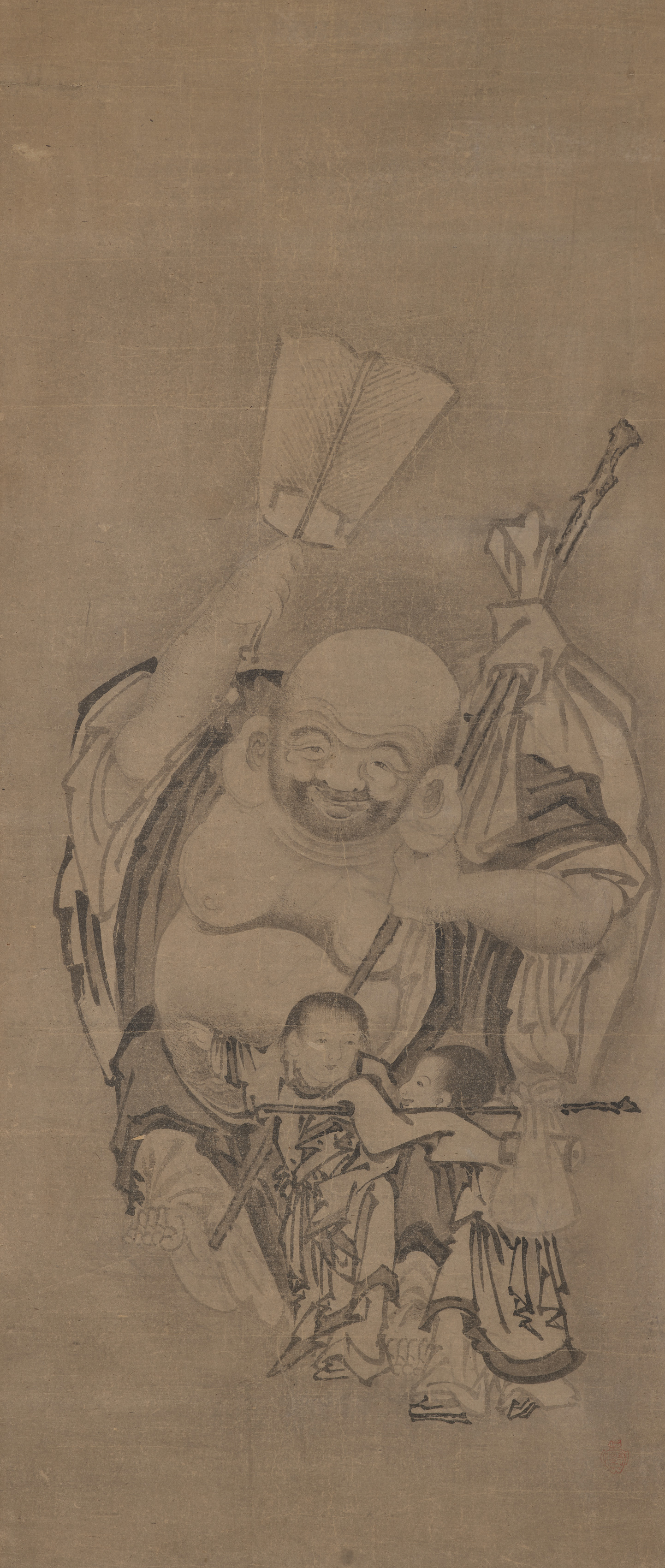 布袋・仙人図：布袋