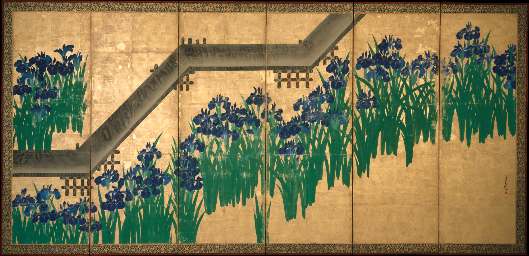 八橋図屏風