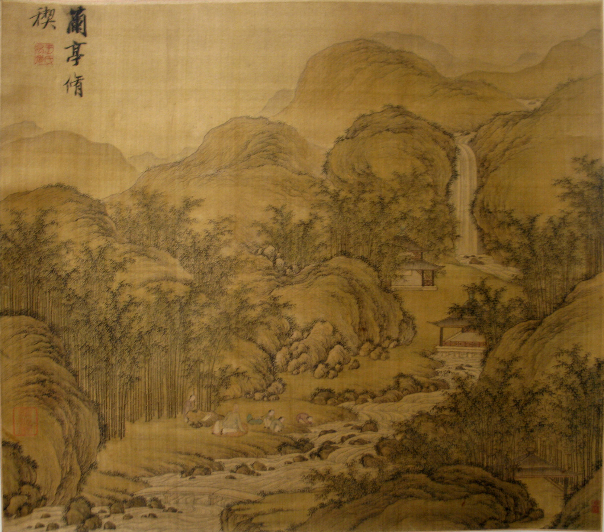 清朝、匿名、王文志の伝説、蘭亭秀秀図、軸|蘭亭の春の沐浴
