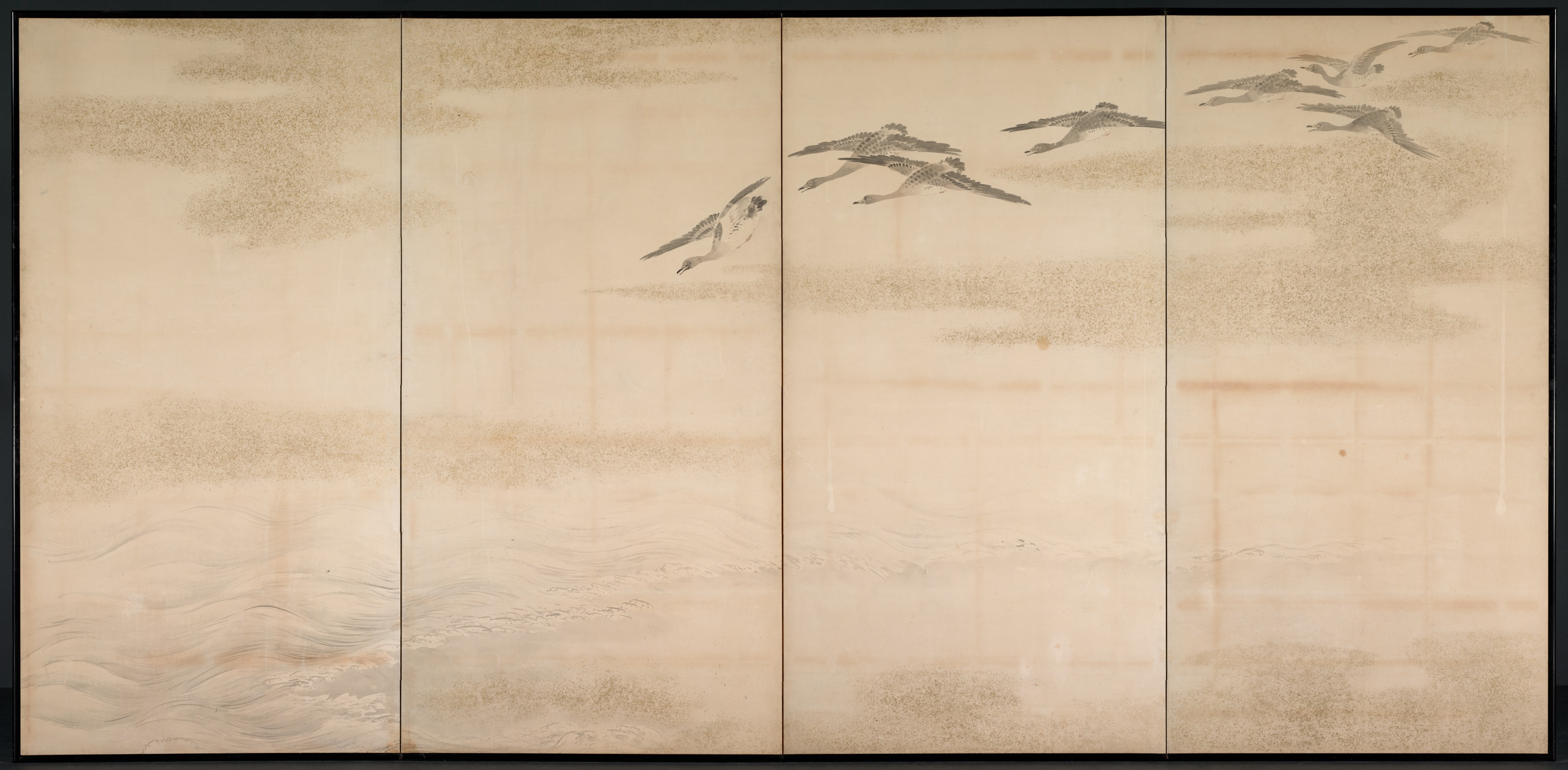 雁と蘆と水