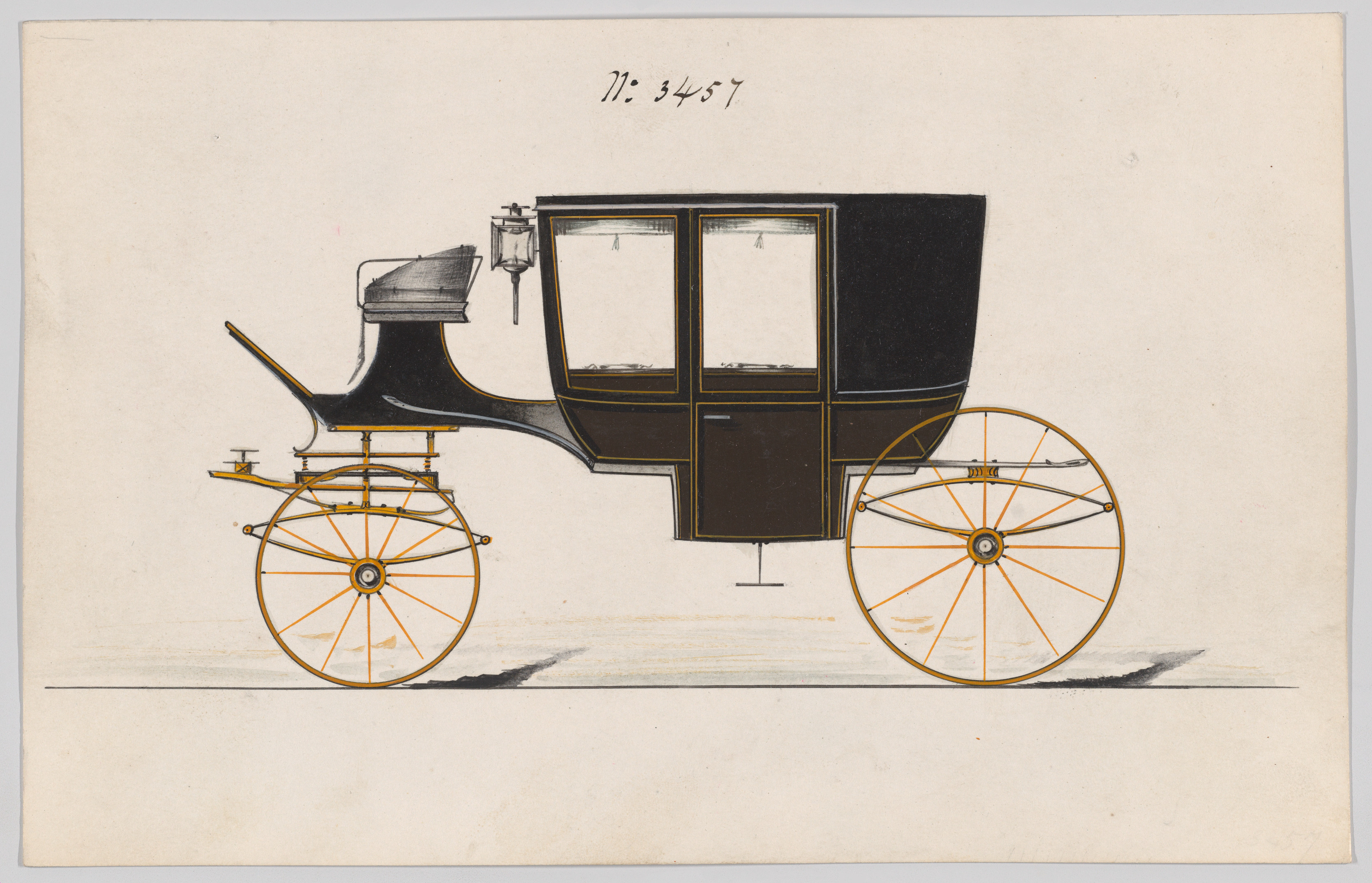 ガラスパネル馬車のデザイン、No. 3457
