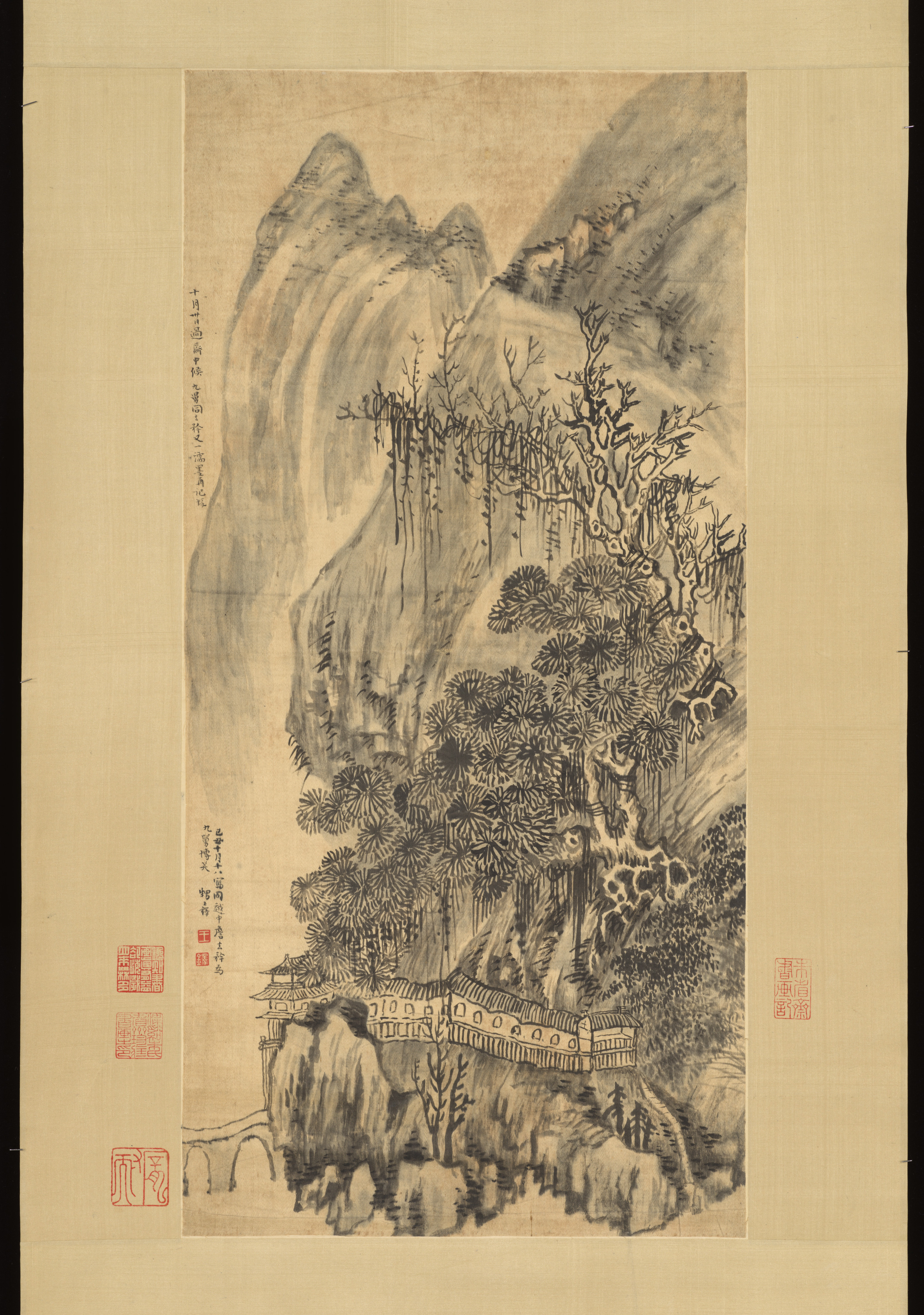 明/清時代の王多風景軸|風景