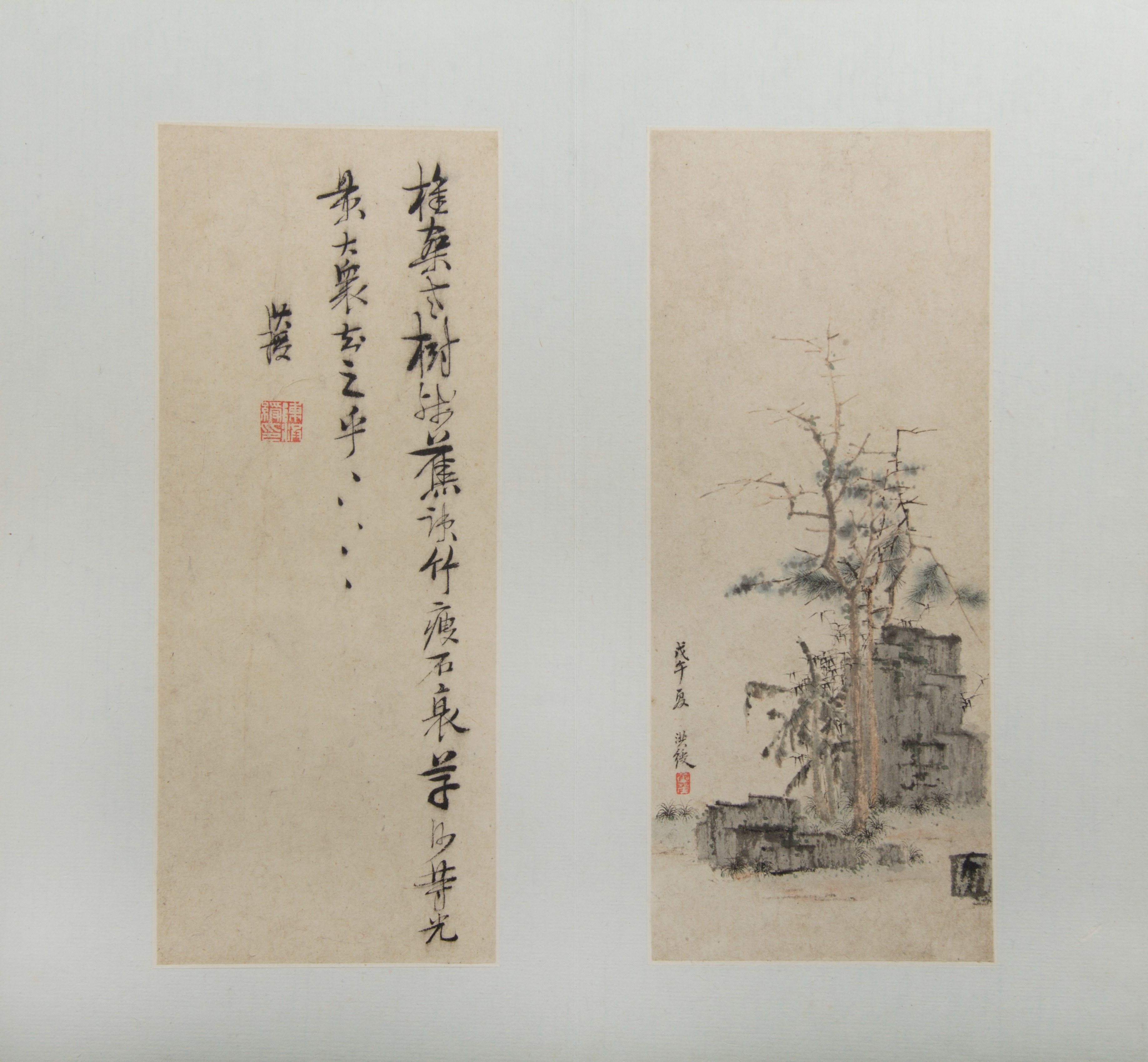 明清時代の陳紅寿山水図花アルバム|山水図花