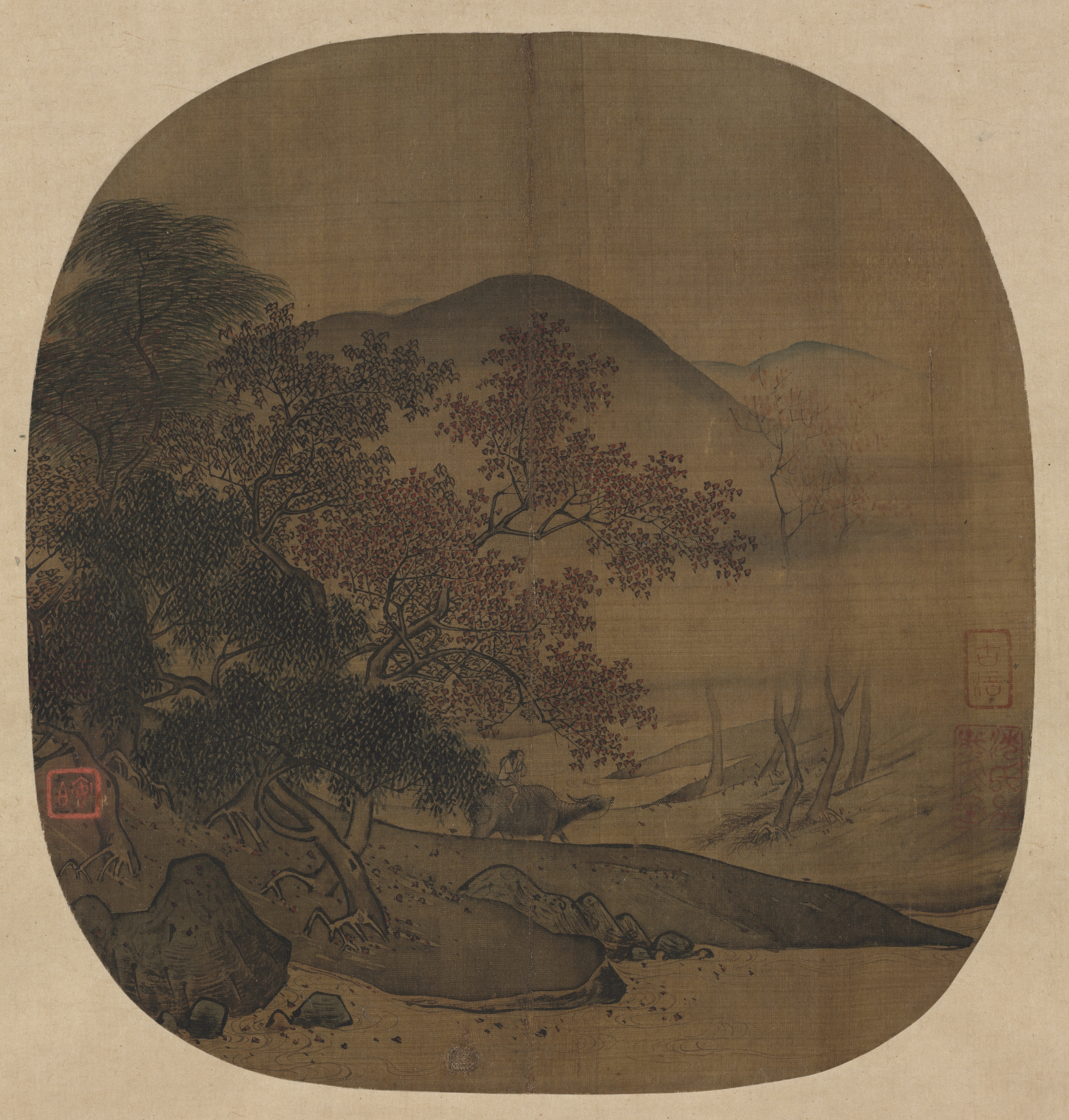 秋景の水牛と童子