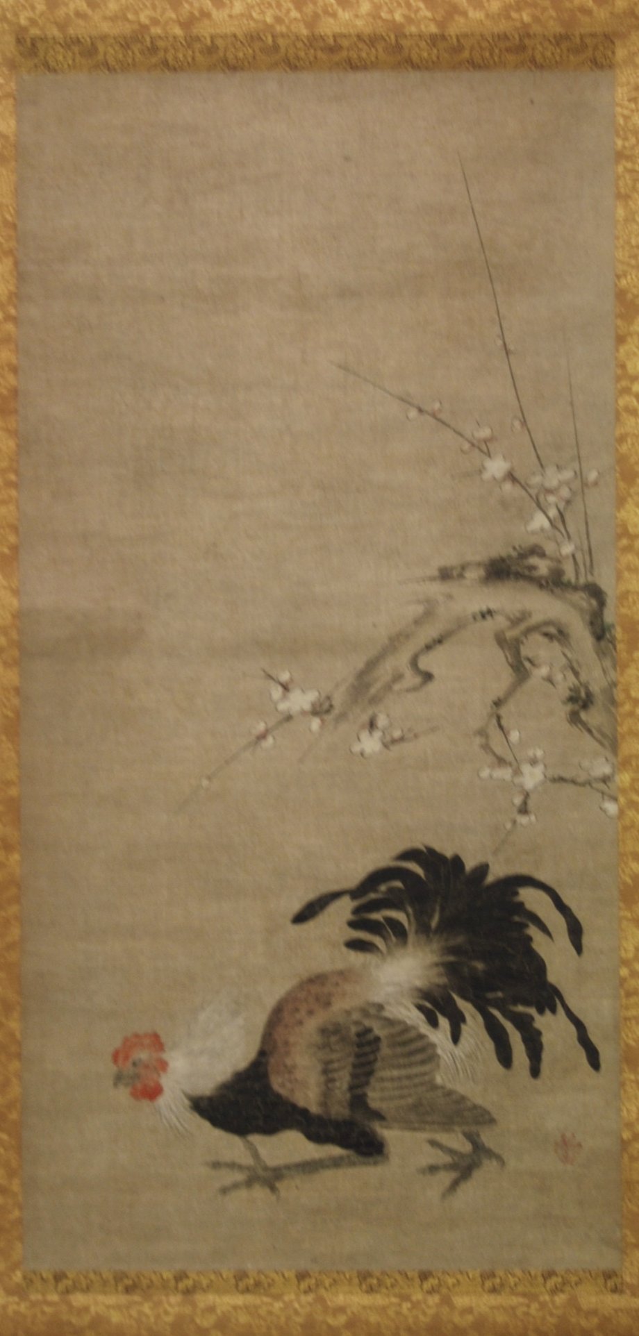 向かい合う雄鶏（一対の右隻）