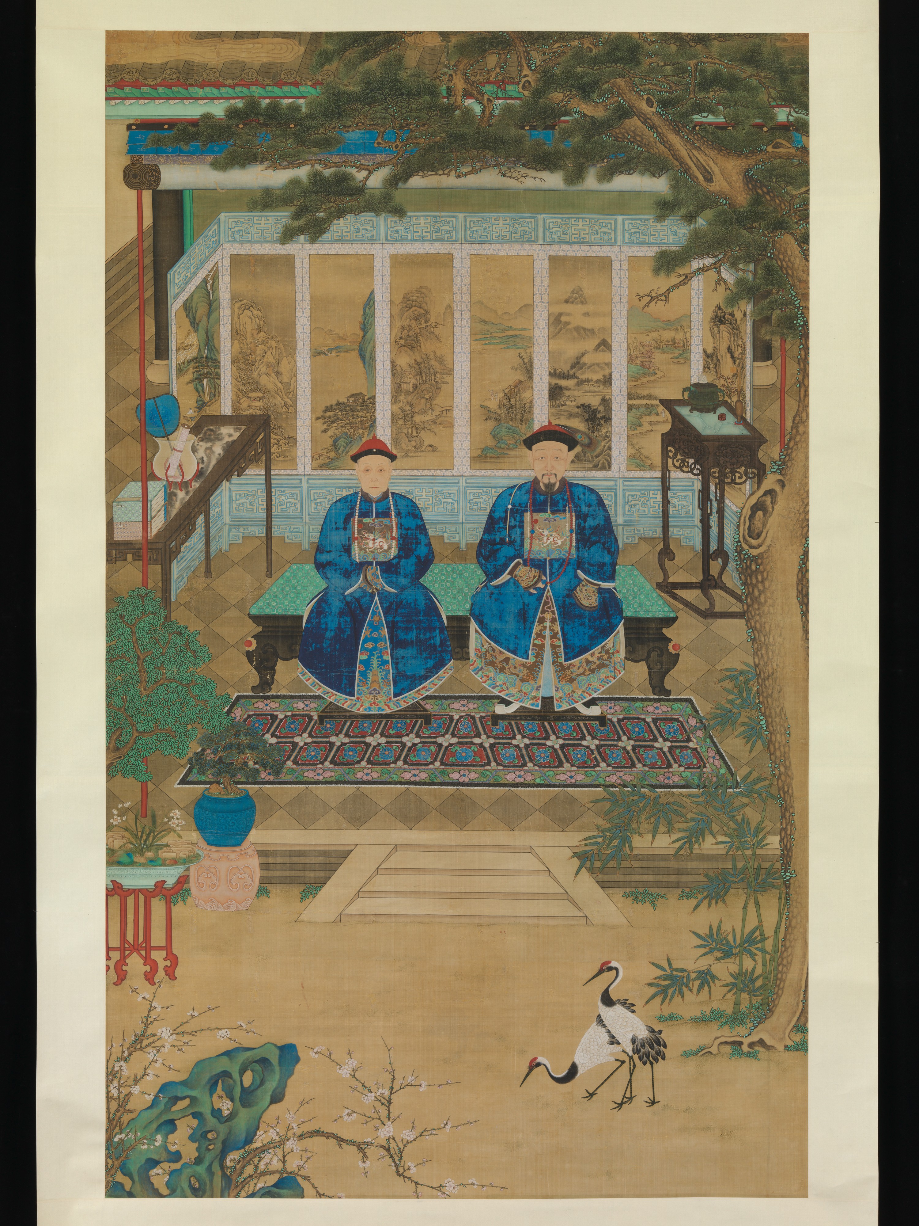 清朝匿名の夫婦の肖像 軸|夫婦の肖像