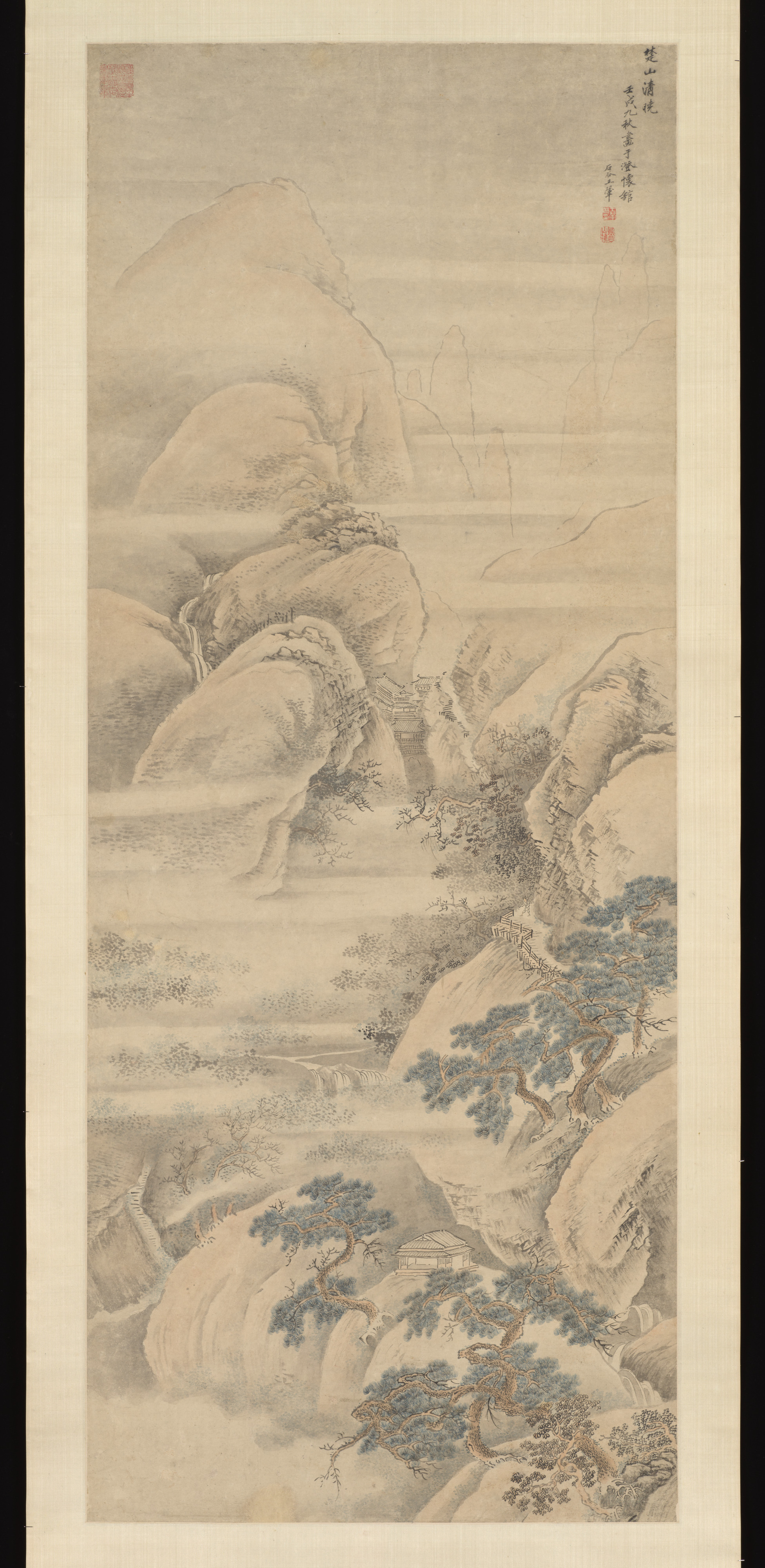 清朝（伝記） 王輝雪景色風景軸 |雪景色