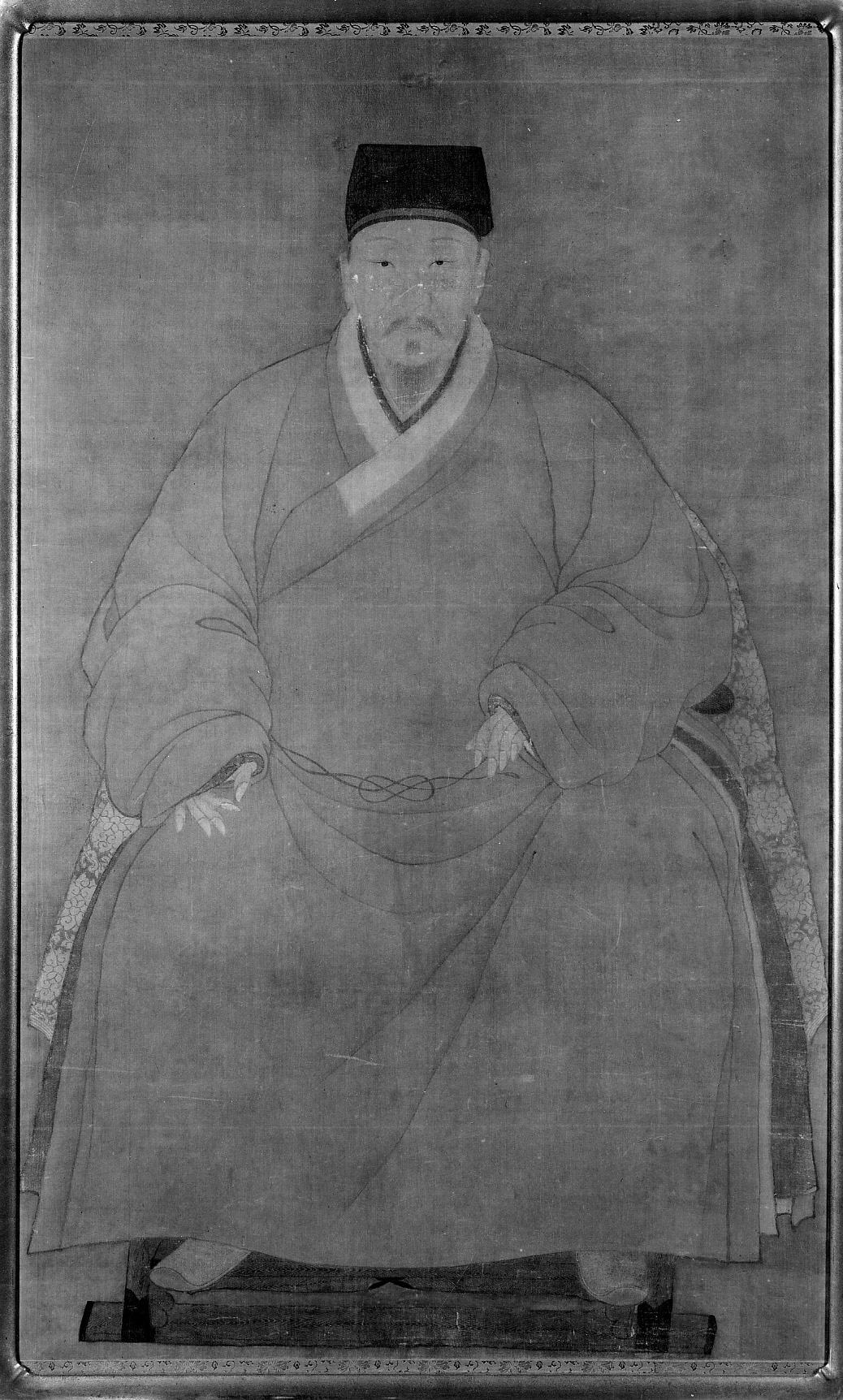 明代の匿名の紳士の肖像画 | 鏡紳士の肖像