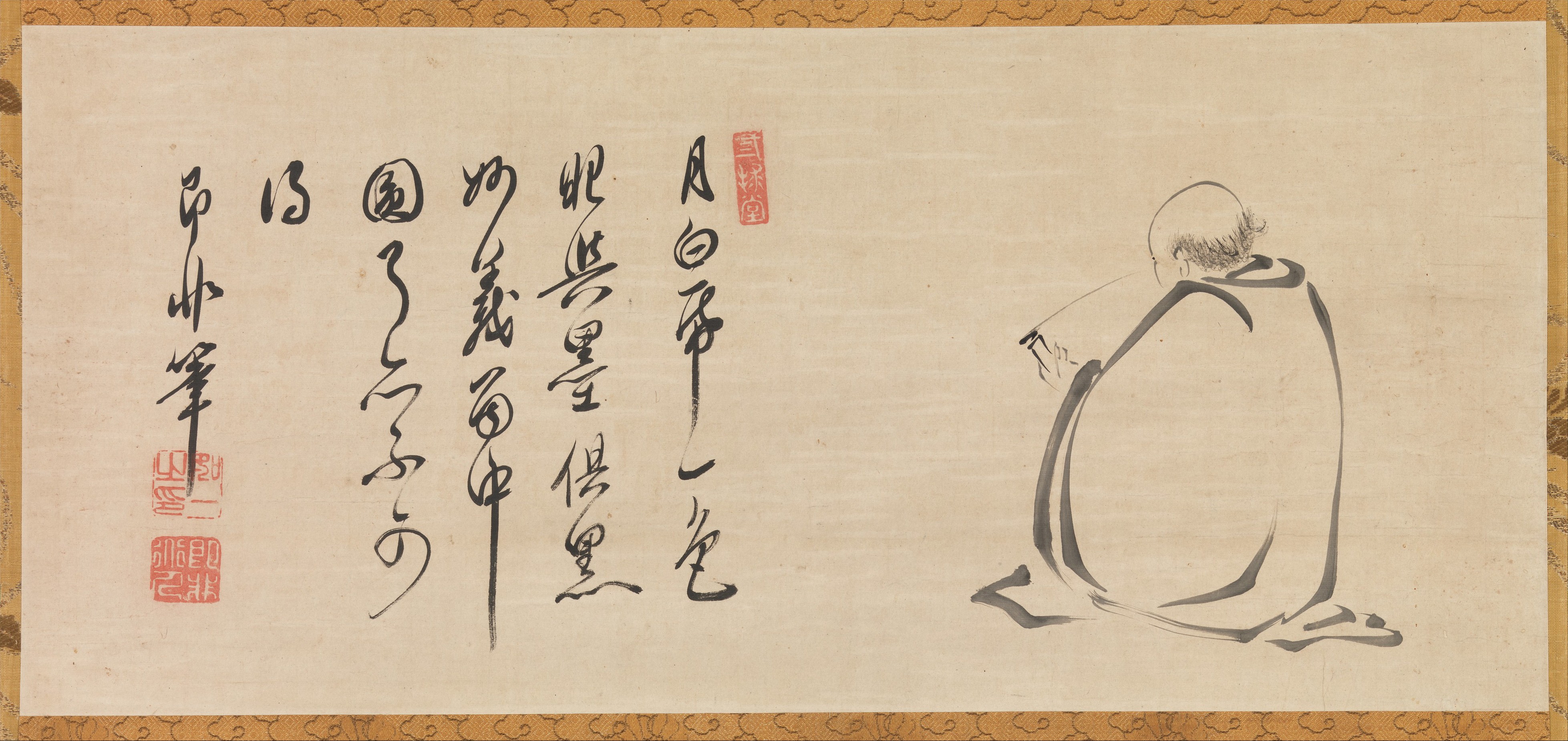 月明かりでお経を読む羅漢