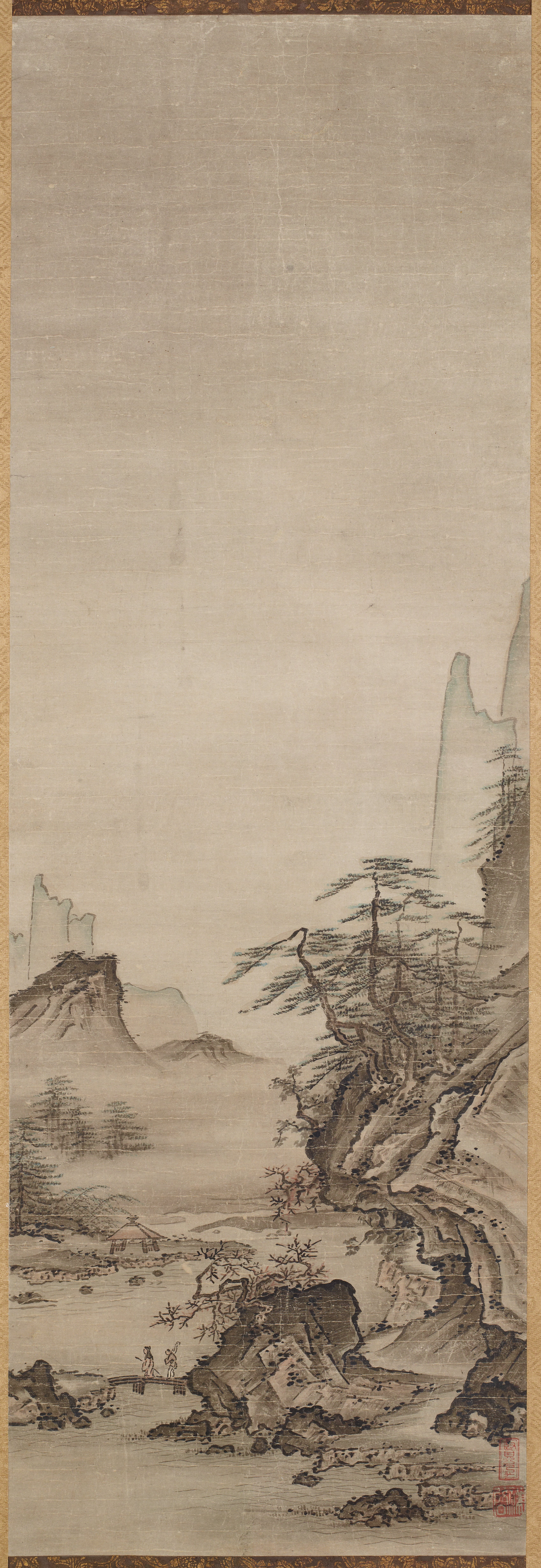山水（「白衣観音山水図」三幅対の右幅）