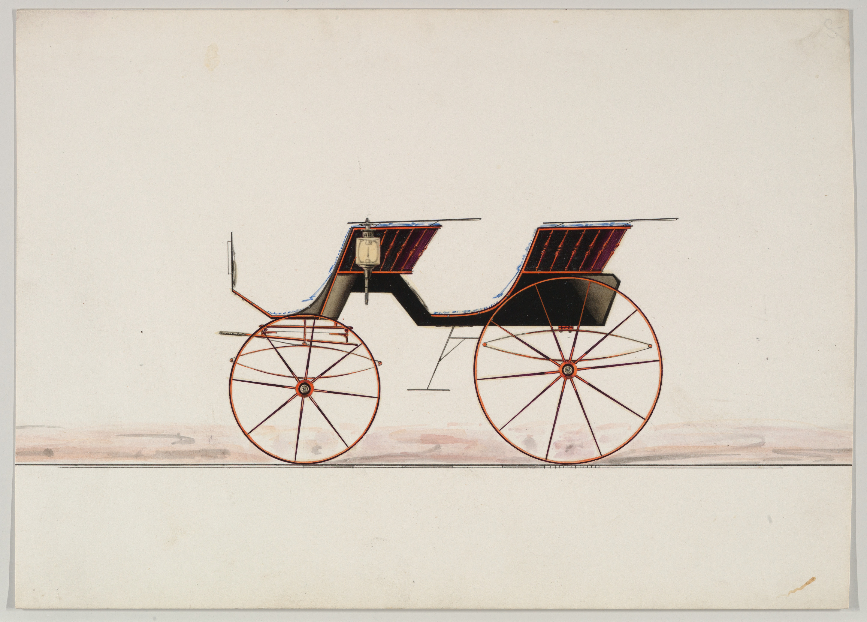 屋根なし4人乗りフェートン型馬車のデザイン（番号なし）