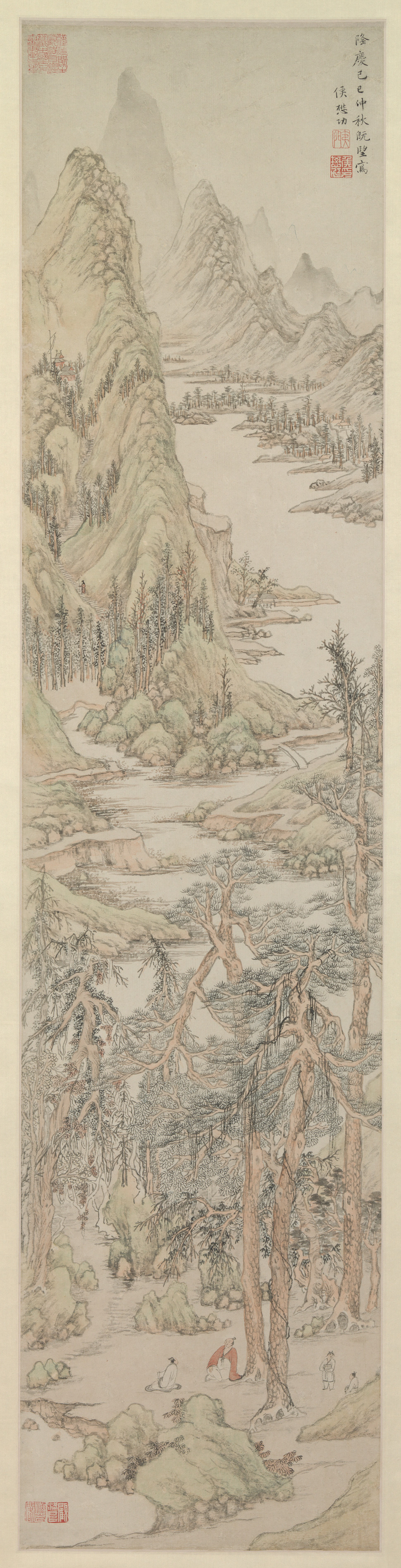 明代の侯猫公高山図軸 |高山