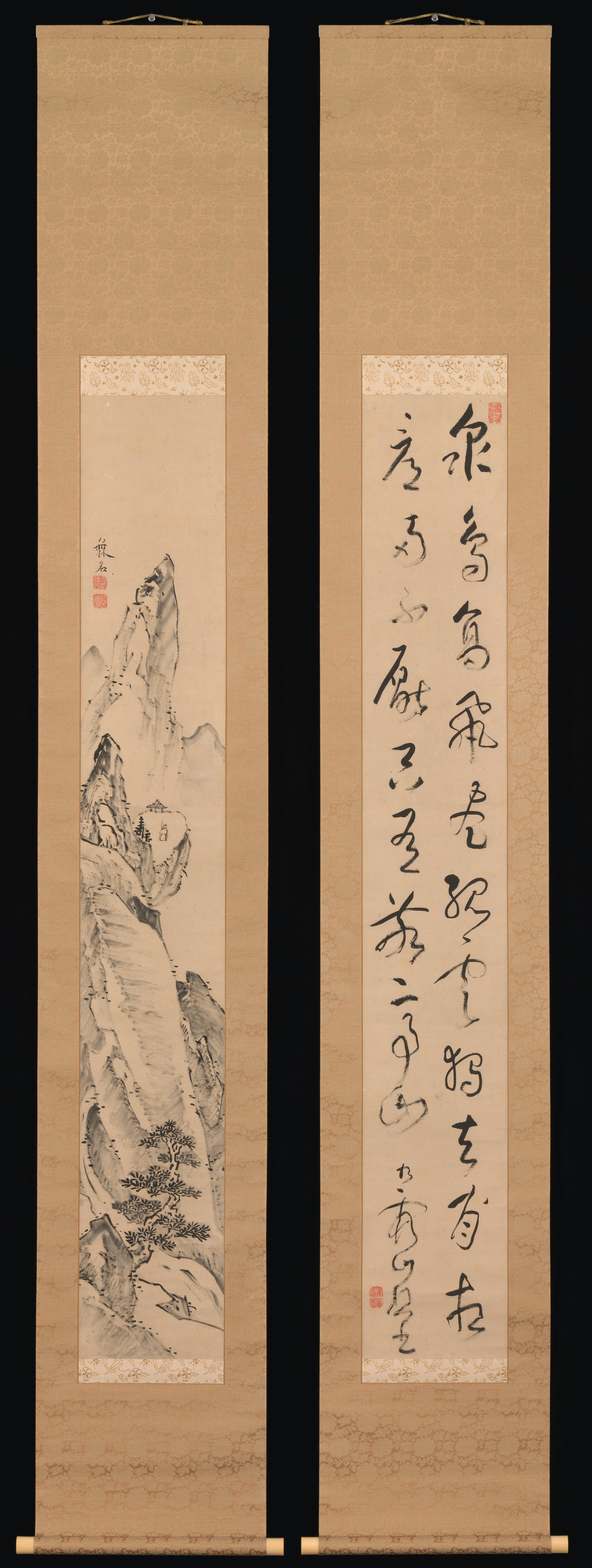 Chi Daya の絵画「The Alone Jingting Mountain」 |風景と漢詩の対句